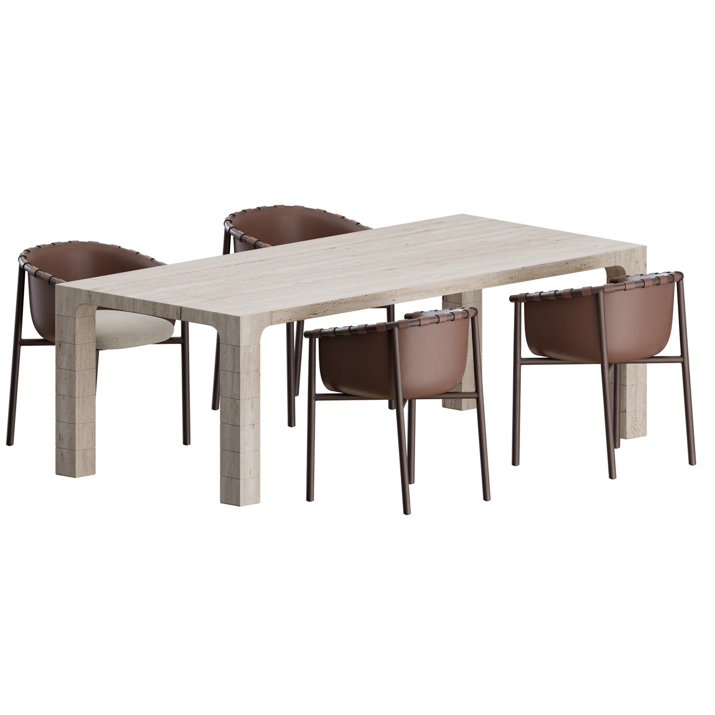 Cleo Chair Petra Table by Fendi Casa 3D Model