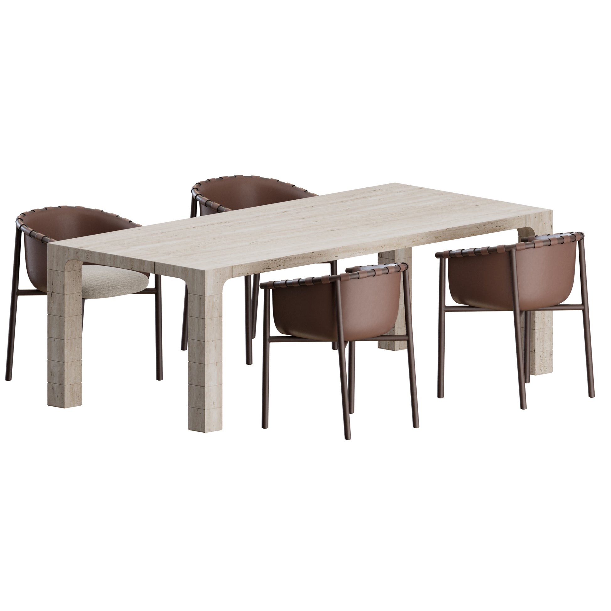 Cleo Chair Petra Table by Fendi Casa 3D Model