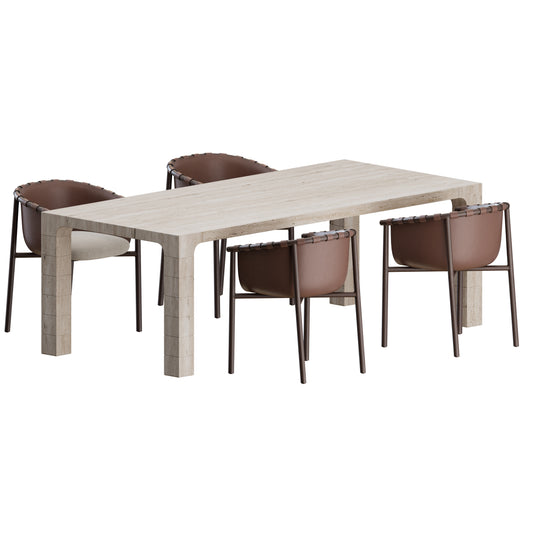 Cleo Chair Petra Table by Fendi Casa 3D Model