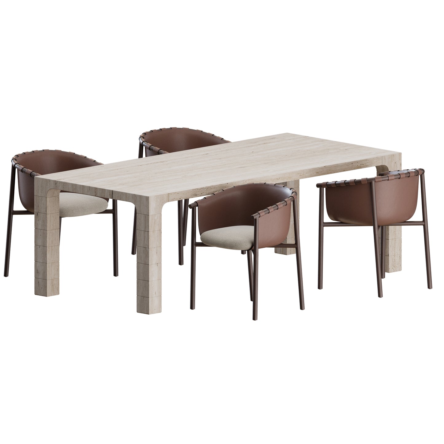 Cleo Chair Petra Table by Fendi Casa 3D Model