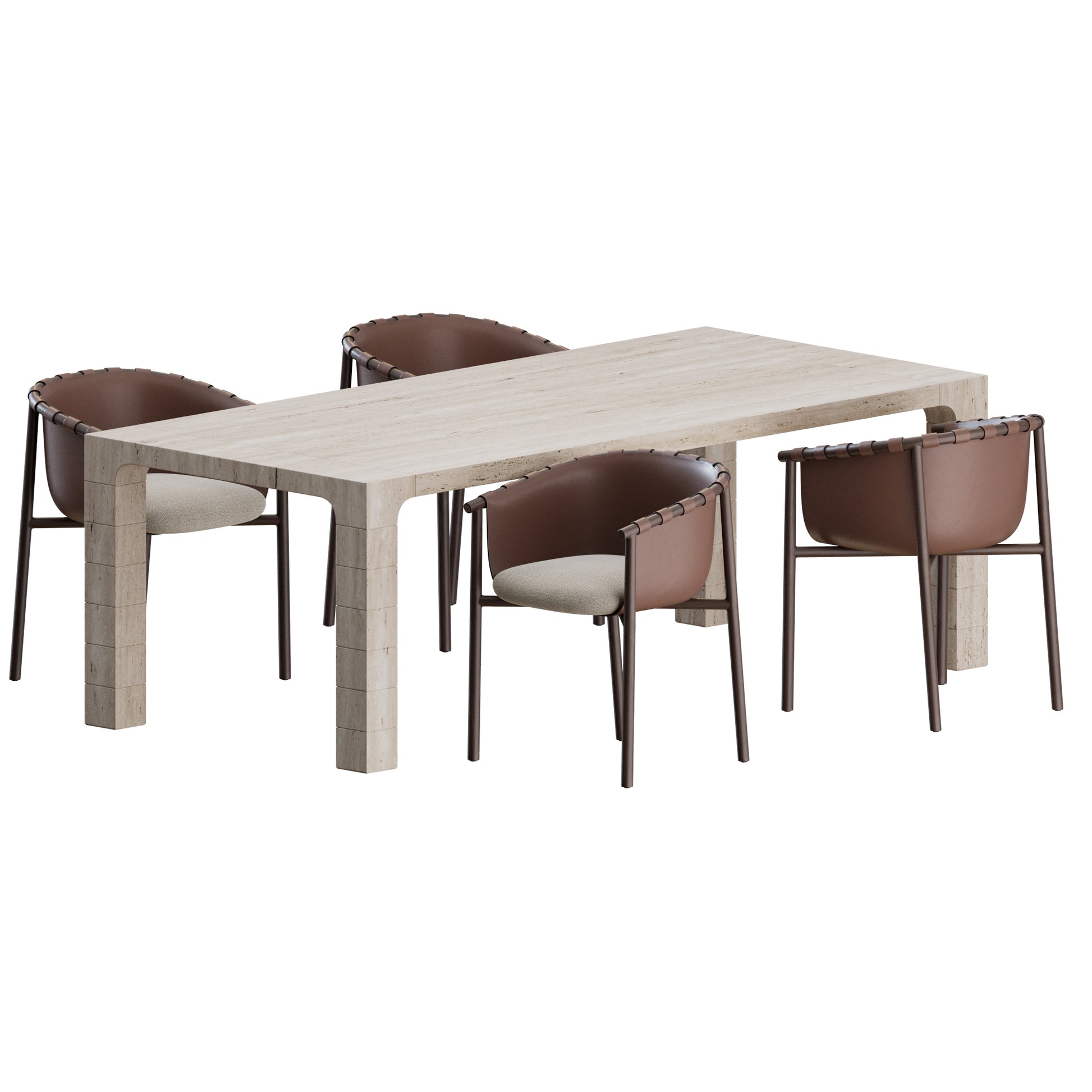 Cleo Chair Petra Table by Fendi Casa 3D Model