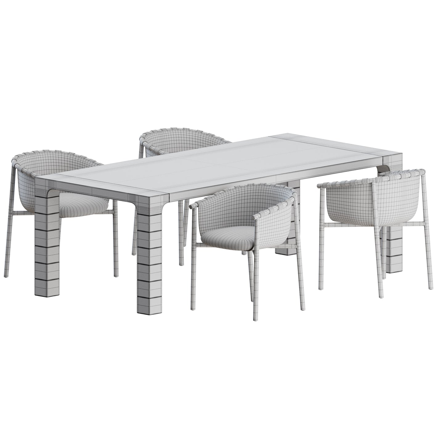 Cleo Chair Petra Table by Fendi Casa 3D Model