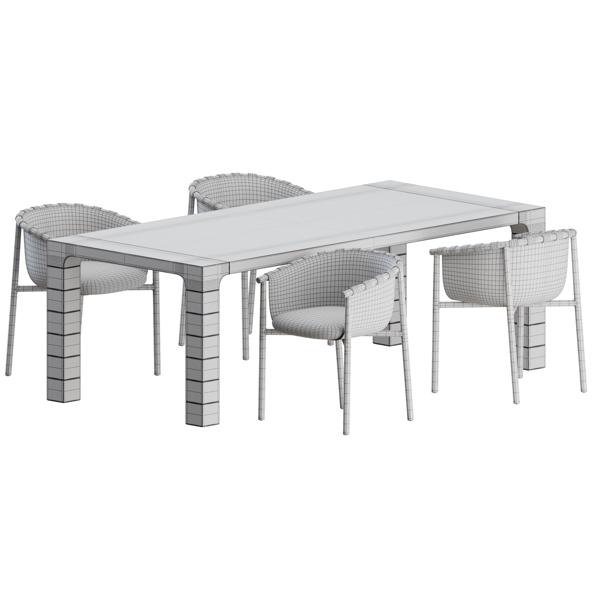 Cleo Chair Petra Table by Fendi Casa 3D Model