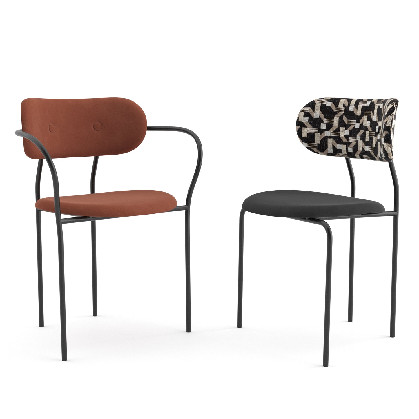 Coco Dining Chair With Armrest + Coco Lounge Chair + Coco Bar Chair By Gubi 3D Model