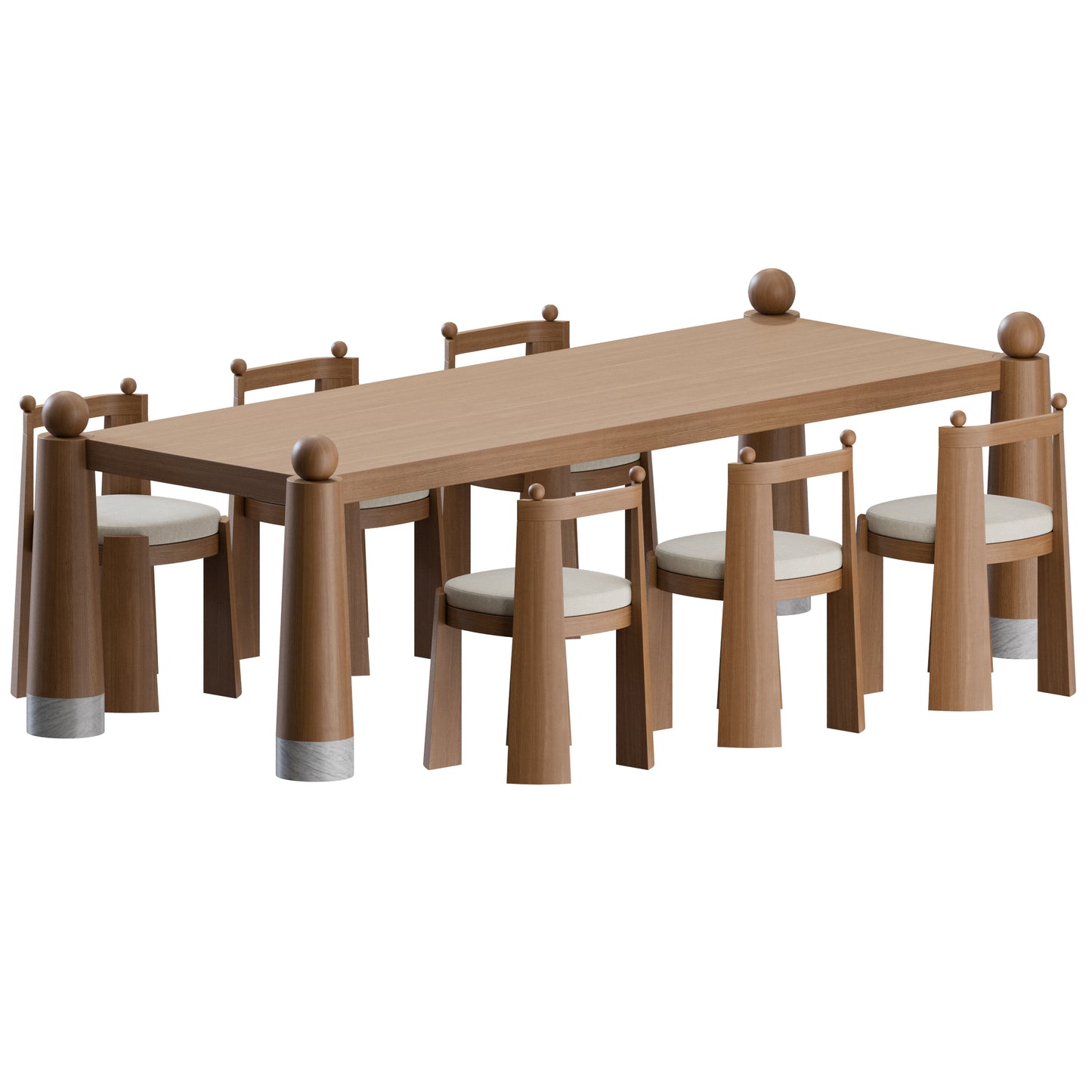 Collection 1976 Dining Set by Nouveau Standard 3D Model
