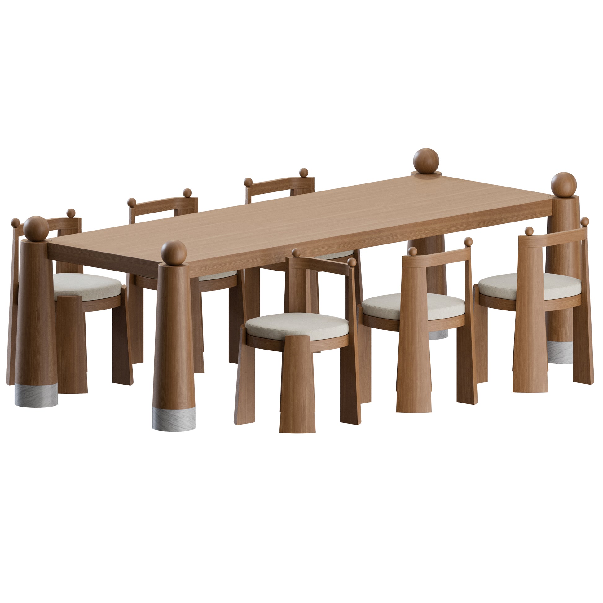 Collection 1976 Dining Set by Nouveau Standard 3D Model