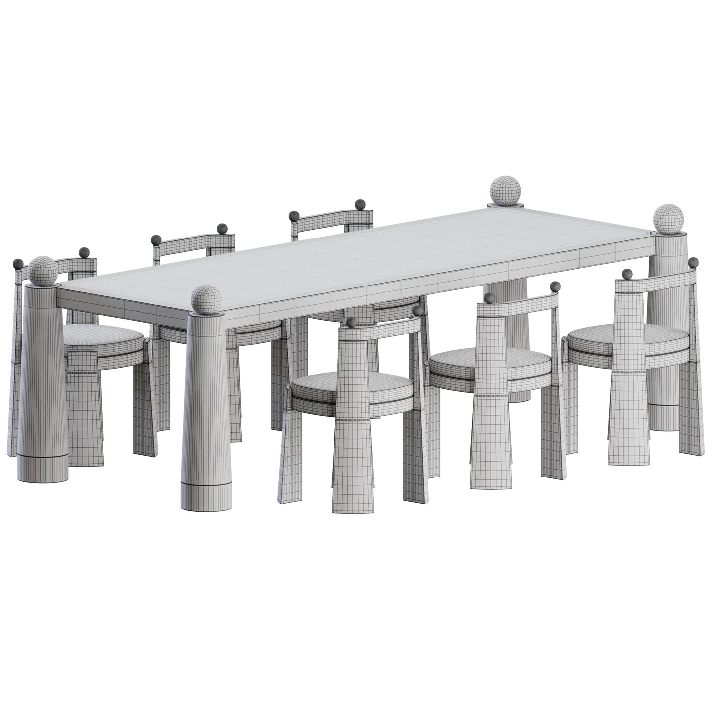Collection 1976 Dining Set by Nouveau Standard 3D Model