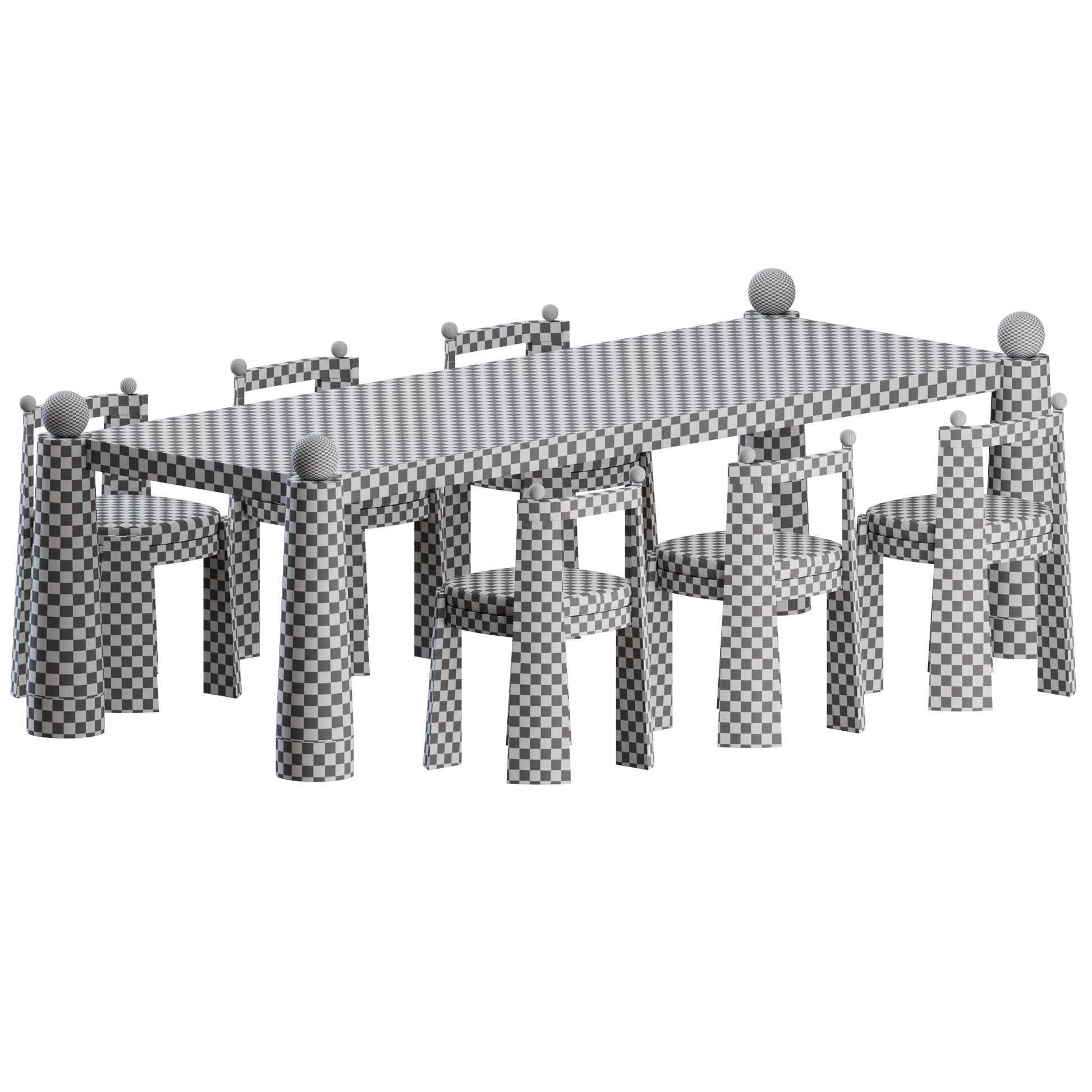 Collection 1976 Dining Set by Nouveau Standard 3D Model