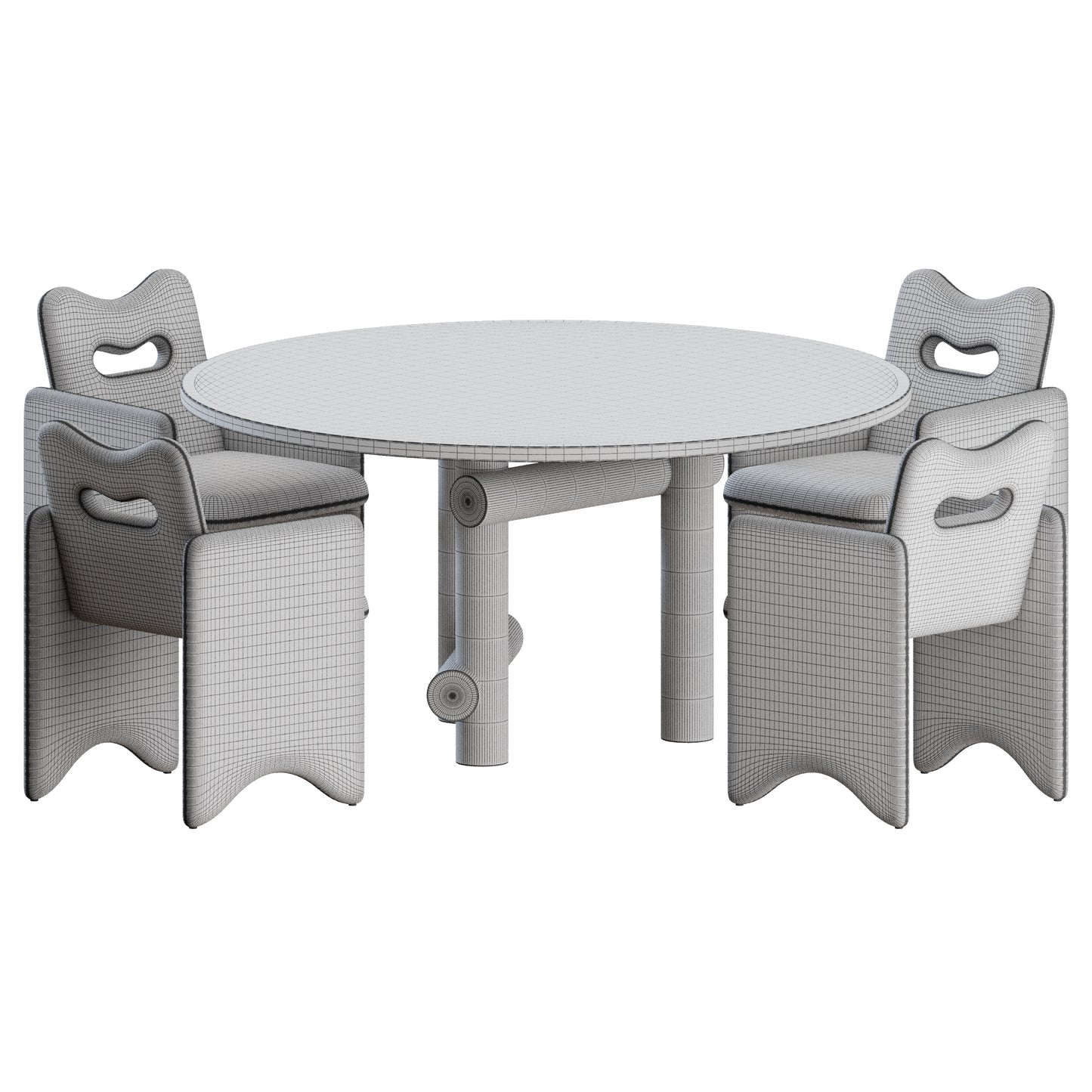 Court Chair Kenny Table by Egg Collective 3D Model