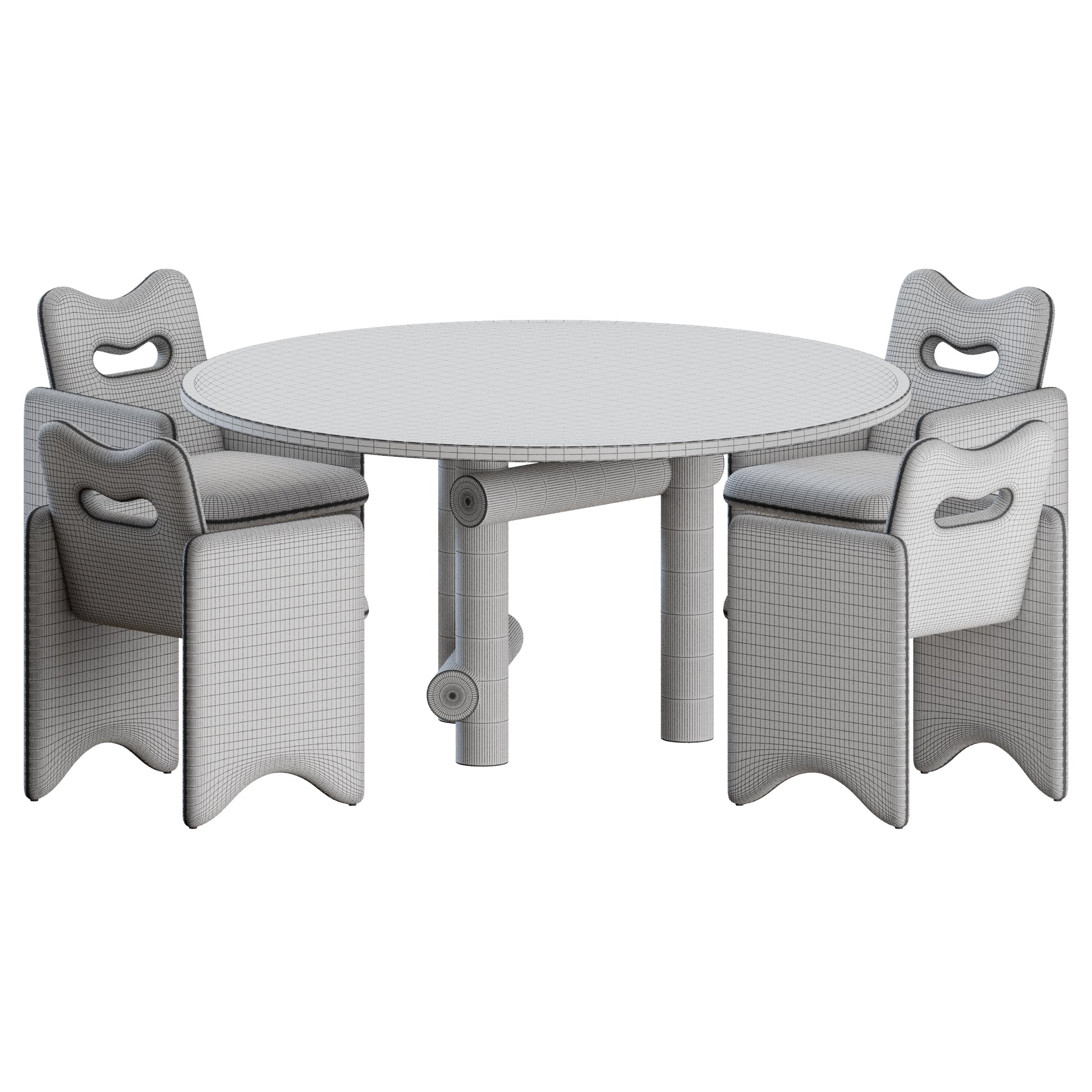 Court Chair Kenny Table by Egg Collective 3D Model