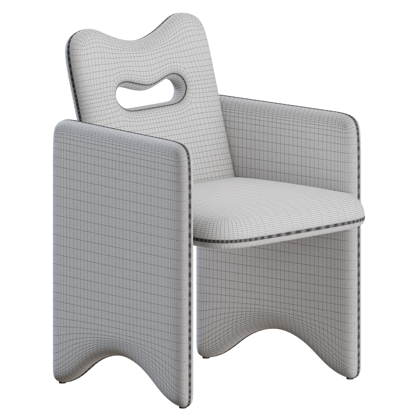 Court Dining Chair by Egg Collective 3D Model