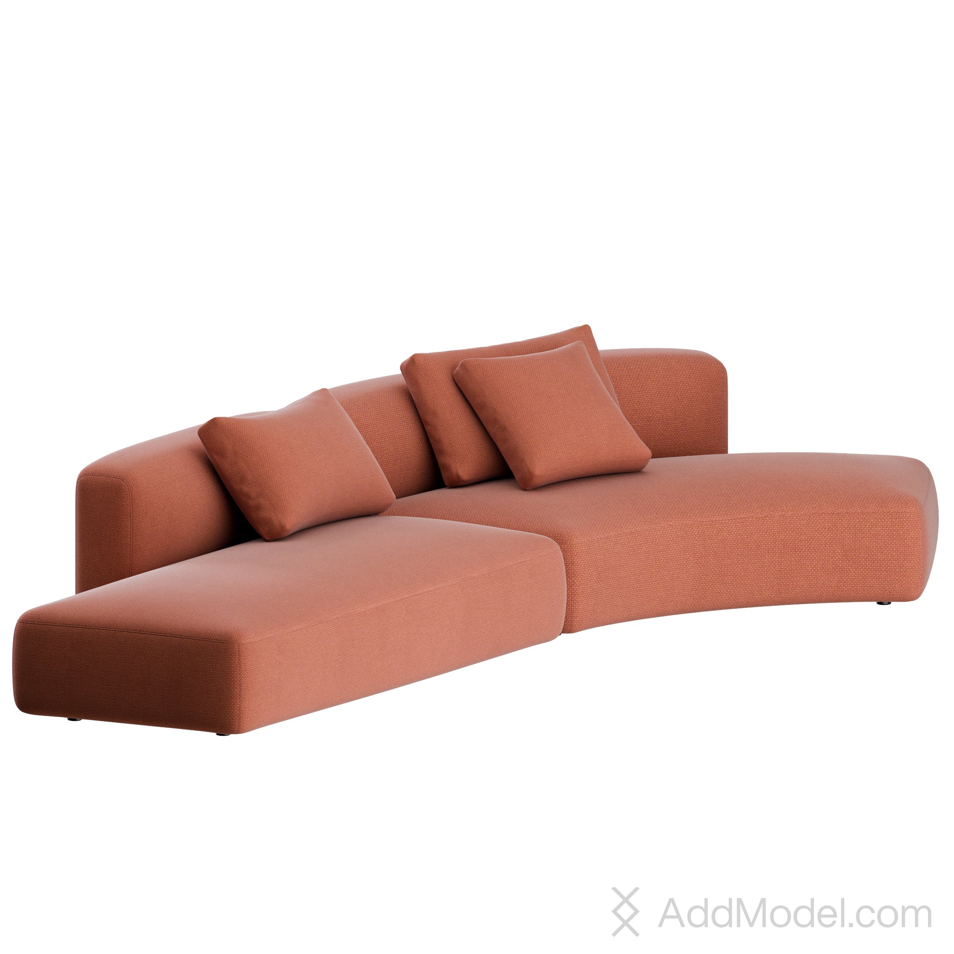 Cozy Curve Straight By MDF Italia 3D Model