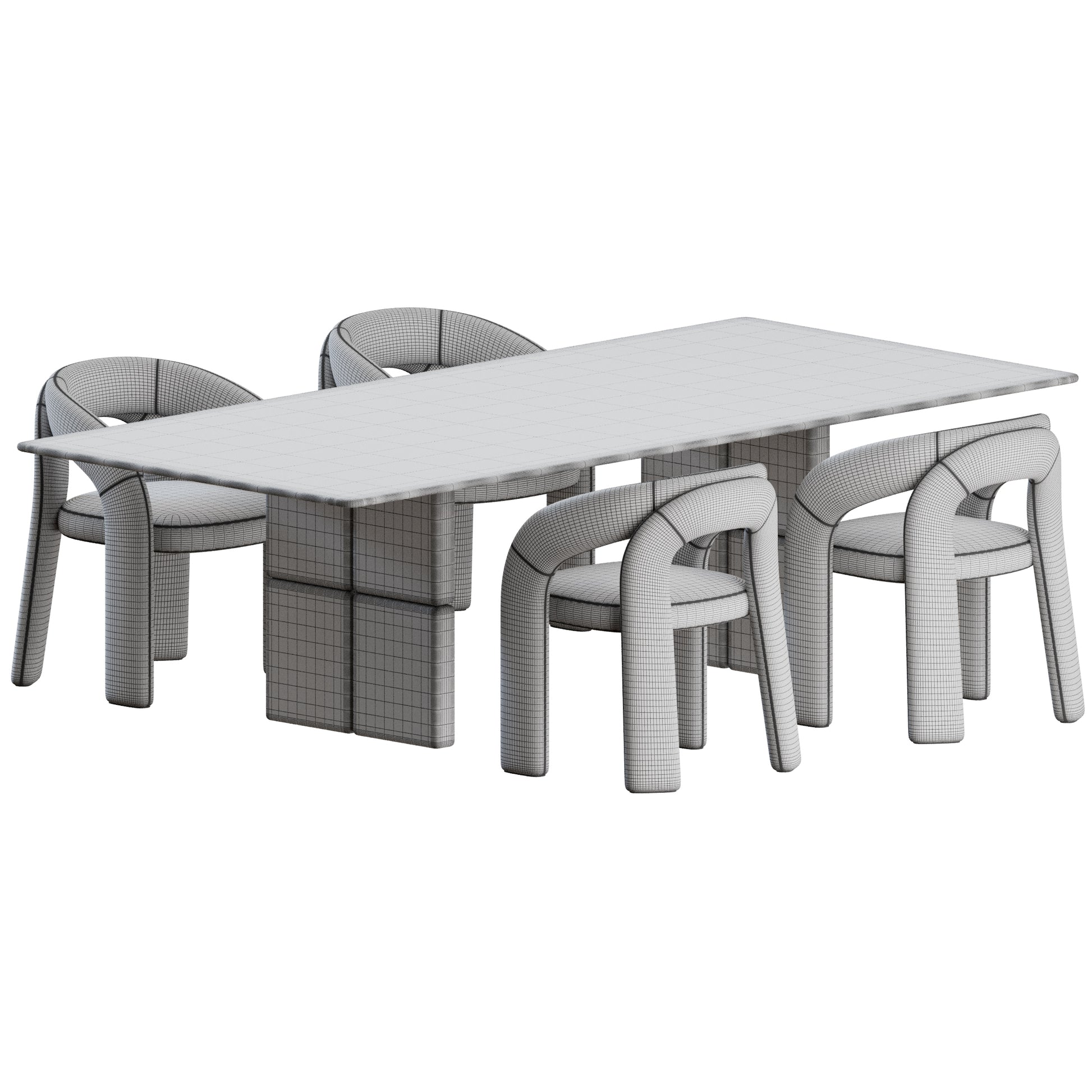 Dada Chair Barrio Table by Giulio Marelli 3D Model