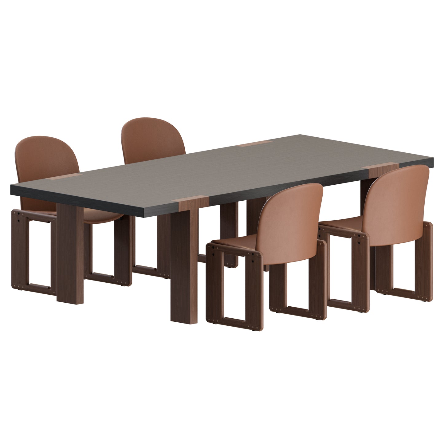 Dialogo Chair T Table by Tobia Scarpa 3D Model