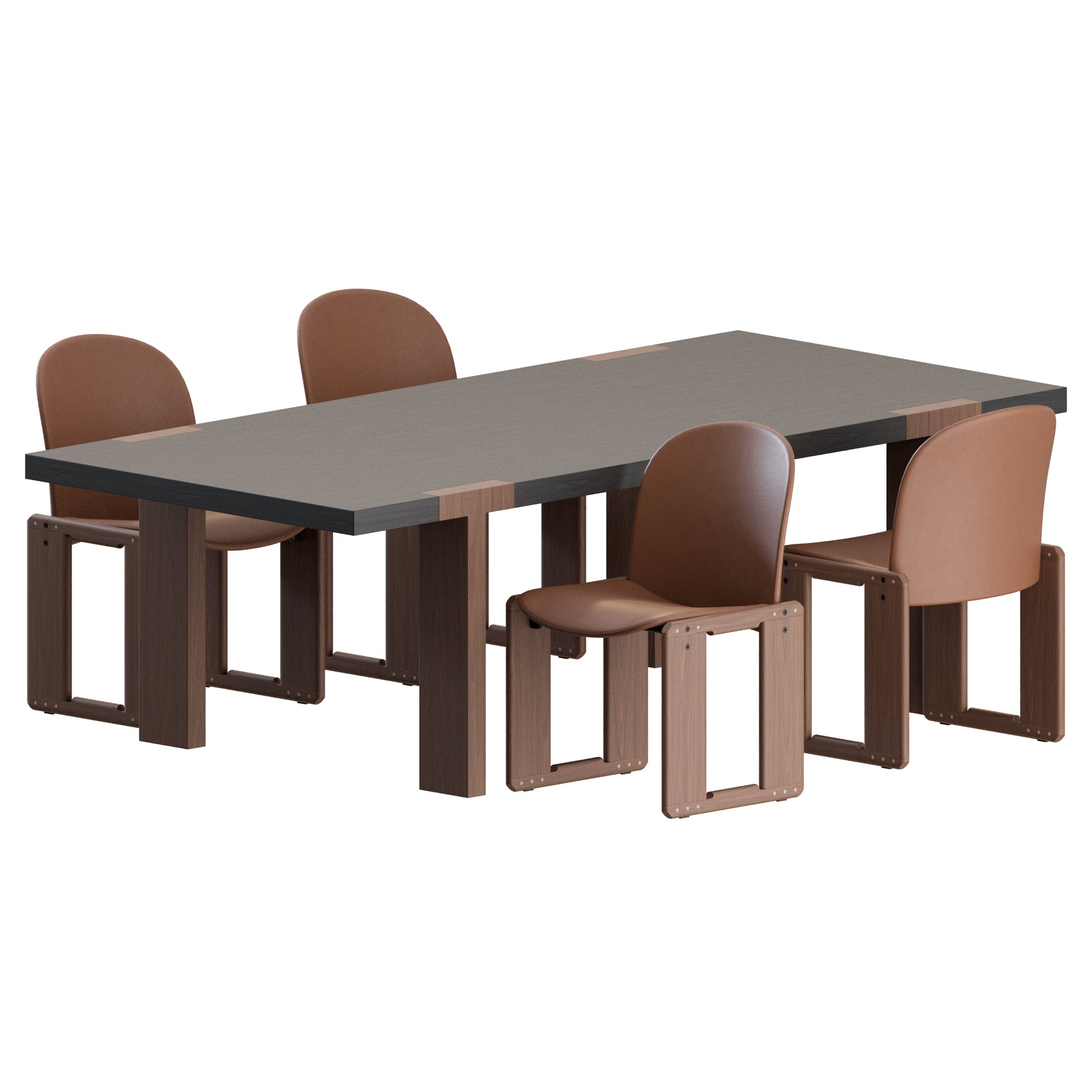 Dialogo Chair T Table by Tobia Scarpa 3D Model