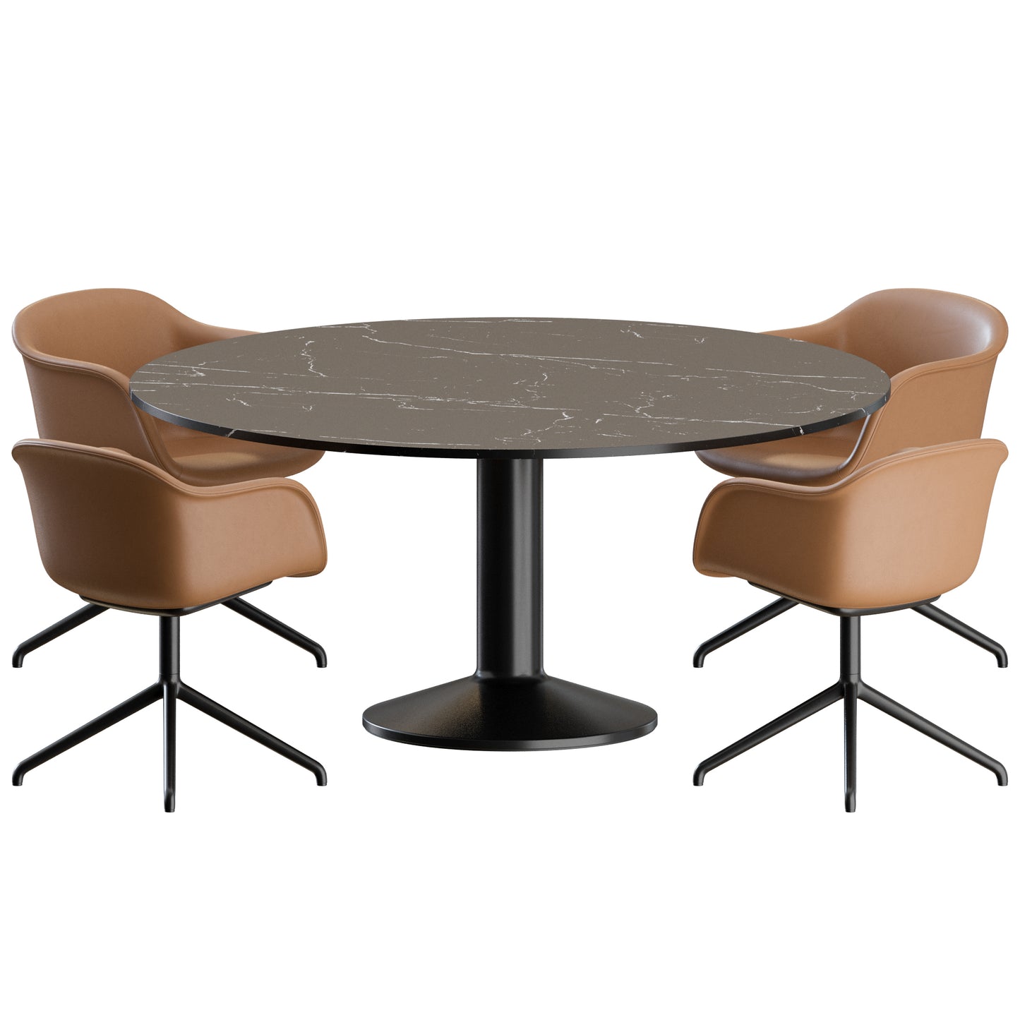 Fiber Swivel Chair Midst Table by Muuto 3D Model