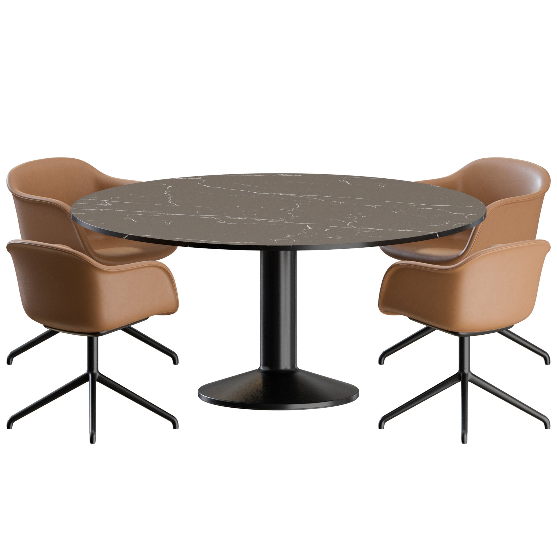 Fiber Swivel Chair Midst Table by Muuto 3D Model