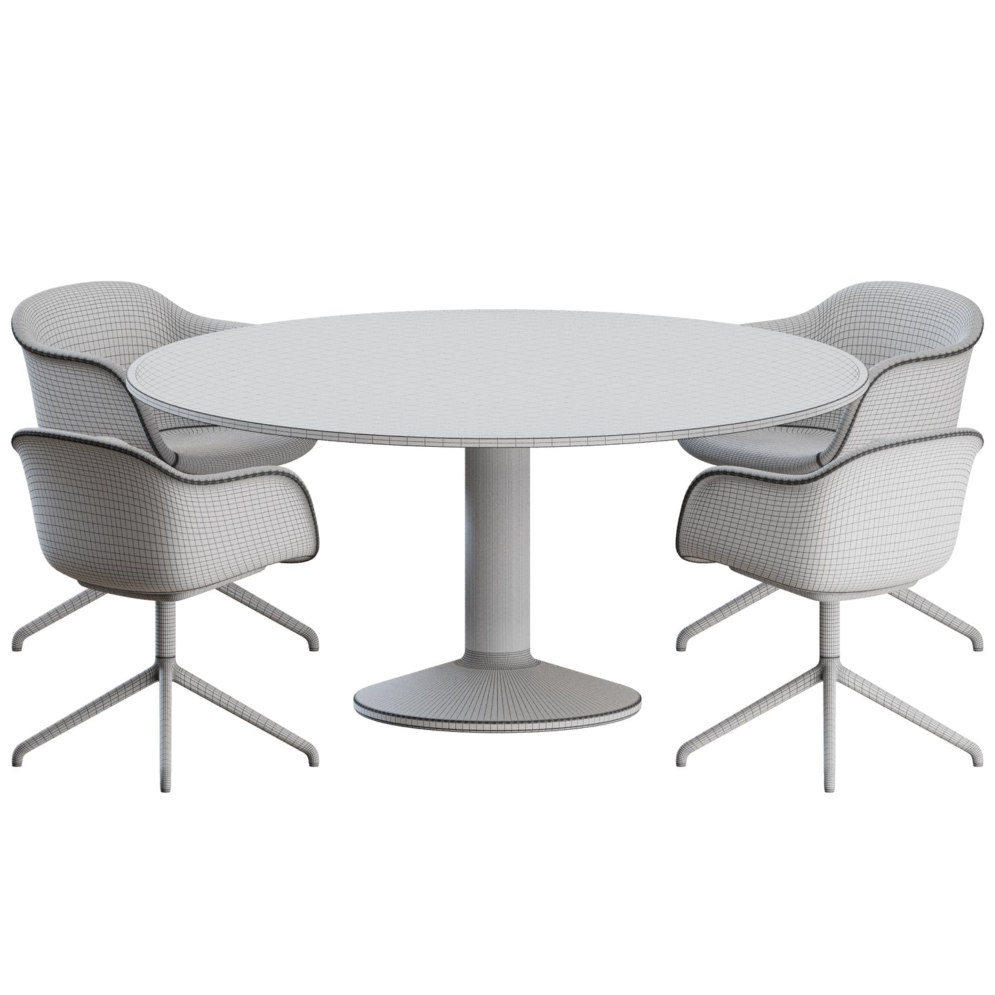 Fiber Swivel Chair Midst Table by Muuto 3D Model