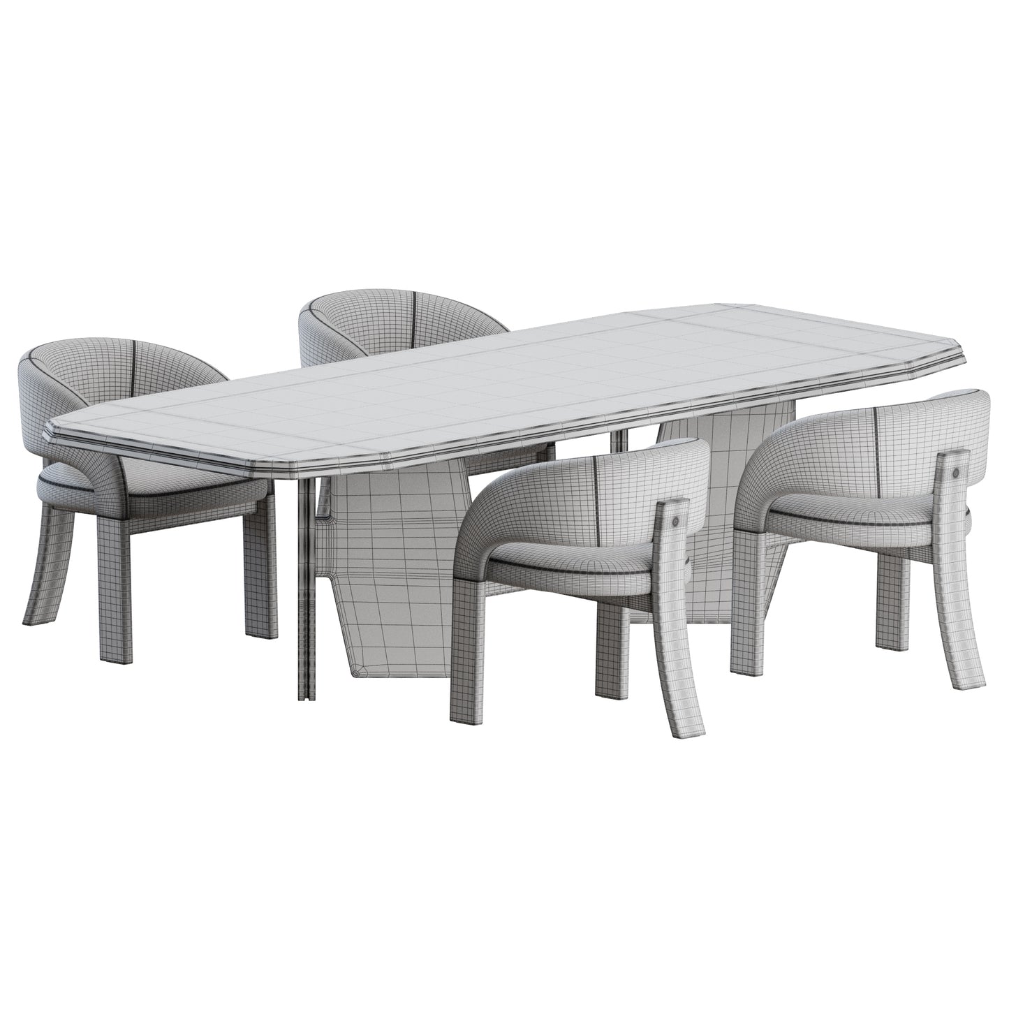 Fosca Chair Kumo Table by Frigerio 3D Model