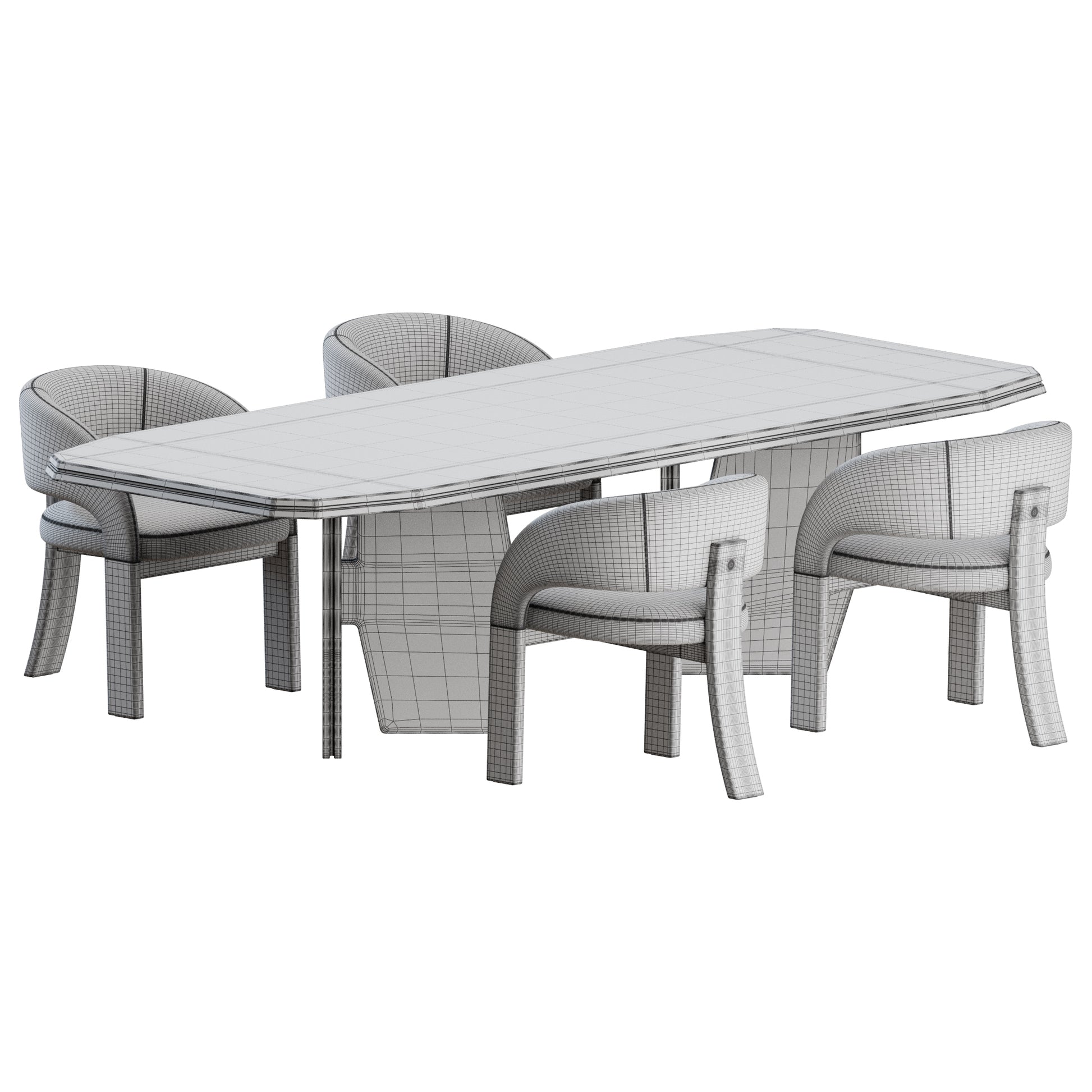 Fosca Chair Kumo Table by Frigerio 3D Model
