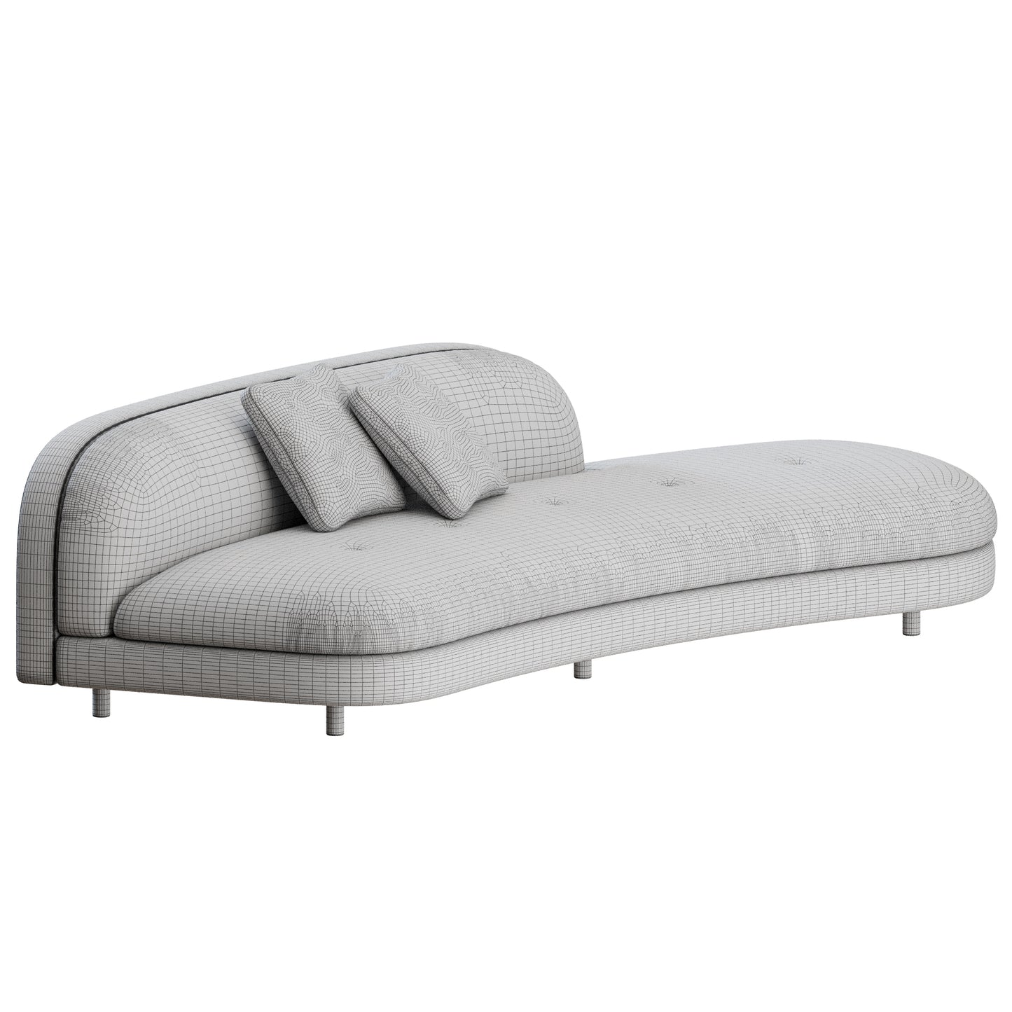 Gala Curved Sofa with Backrest by Living Divani 3D Model
