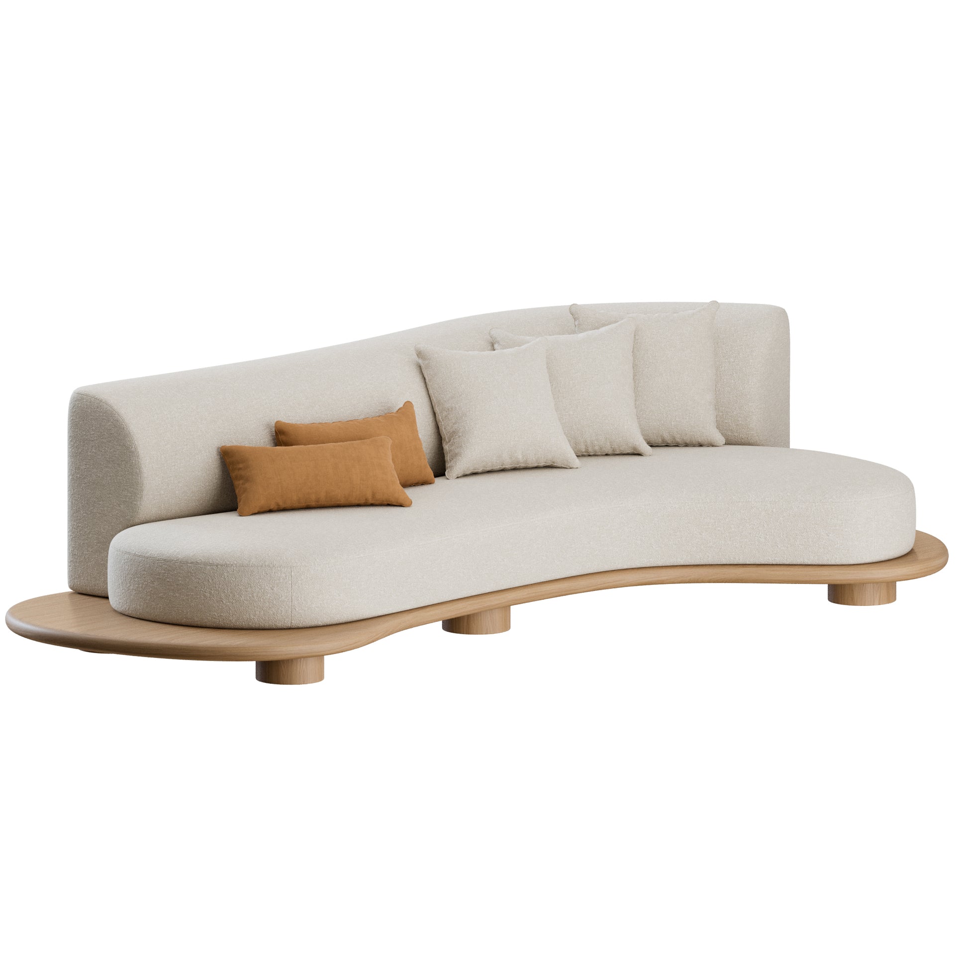 Galapinhos Curved Sofa by Green Apple 3D Model