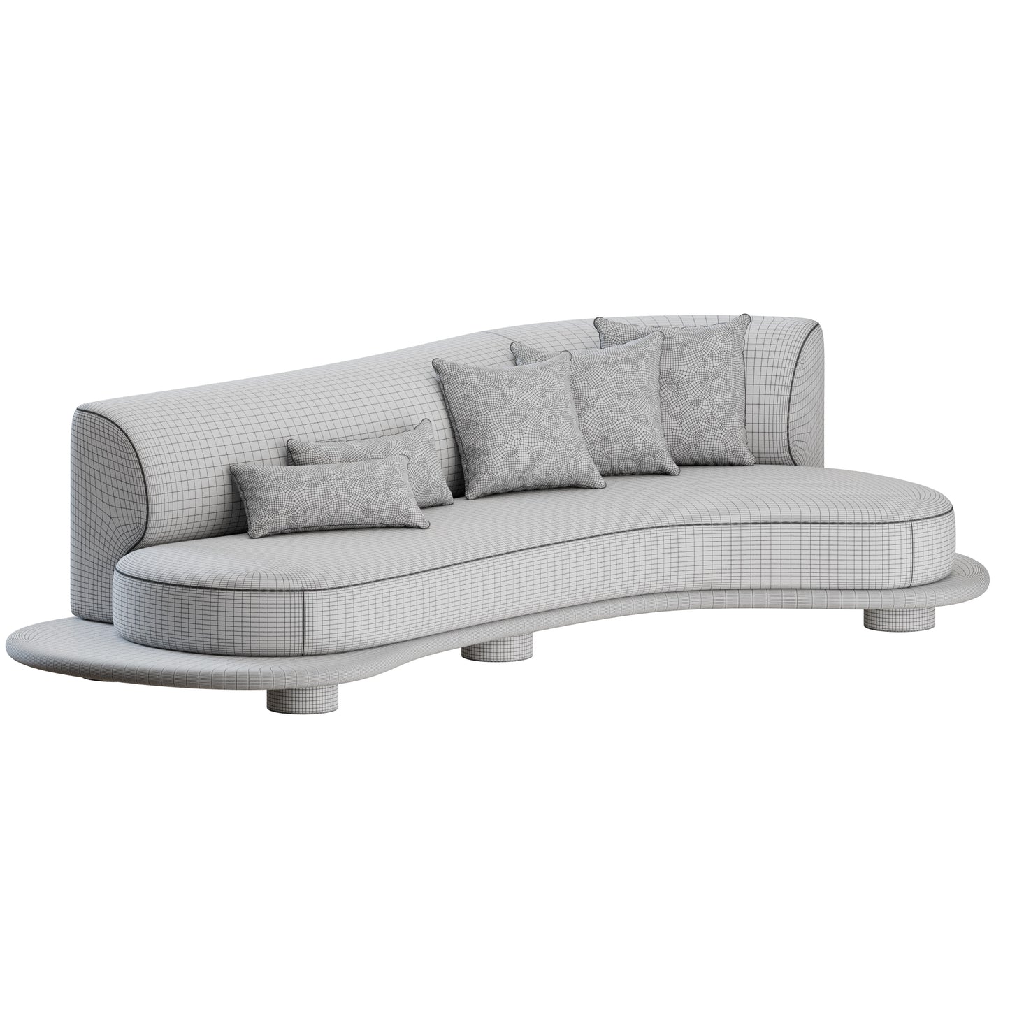 Galapinhos Curved Sofa by Green Apple 3D Model