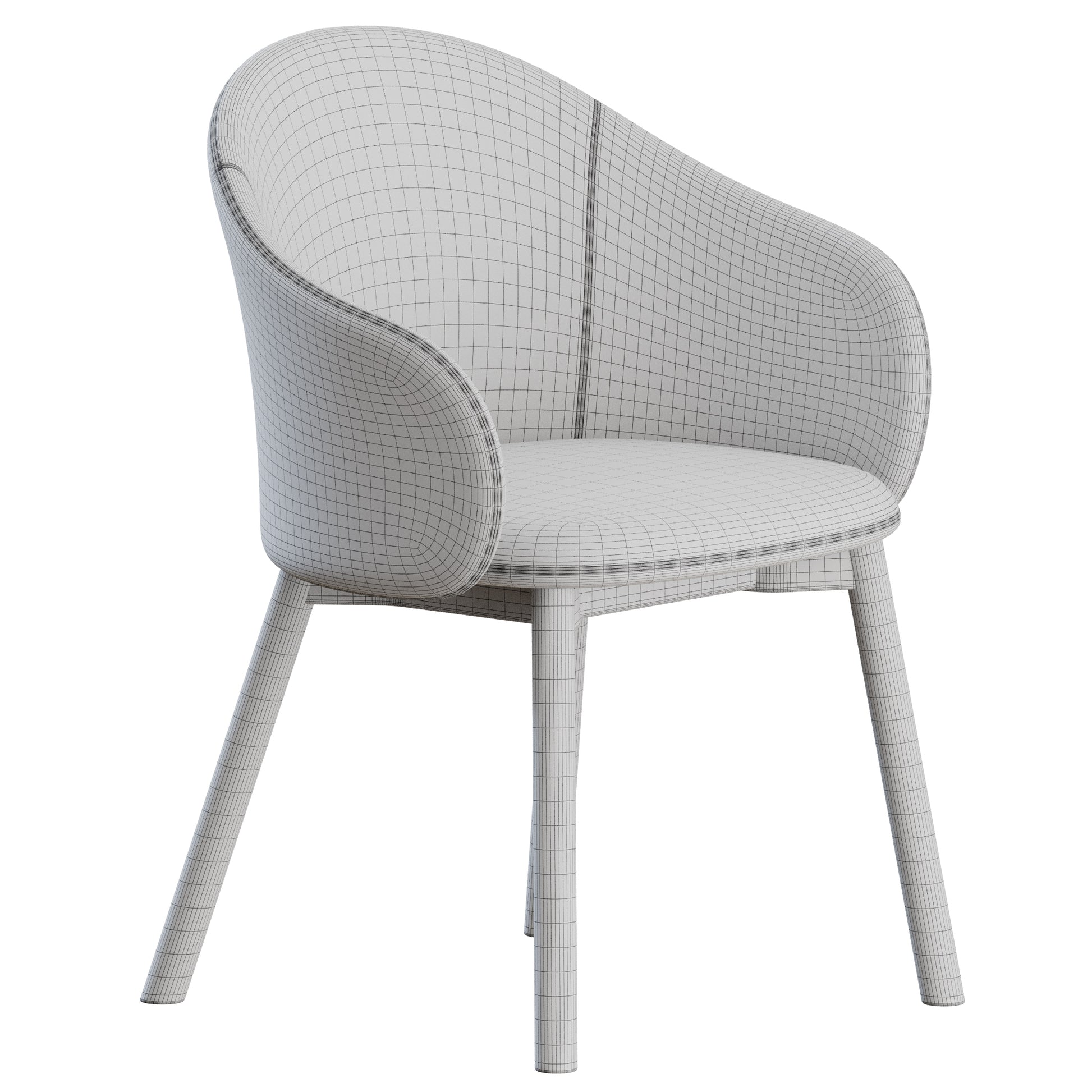 Gomo Chair Wood by Fredericia 3D Model