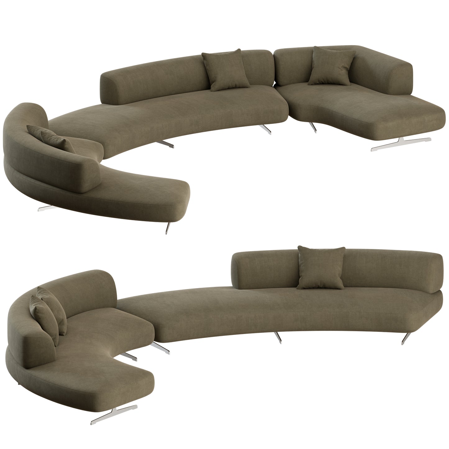Grant Curved Sofa 01 by Bonaldo 3D Model