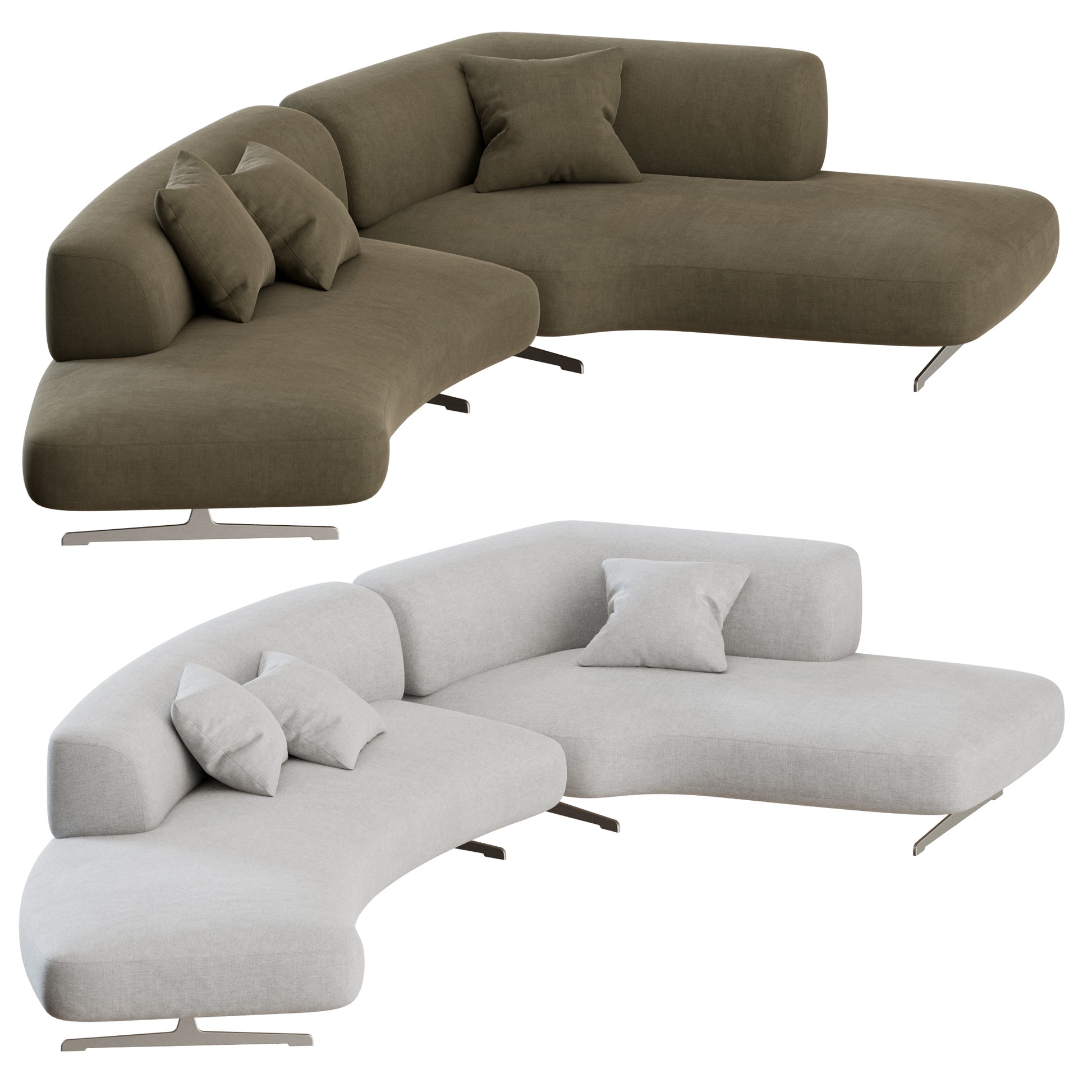 Grant Curved Sofa 03 by Bonaldo 3D Model