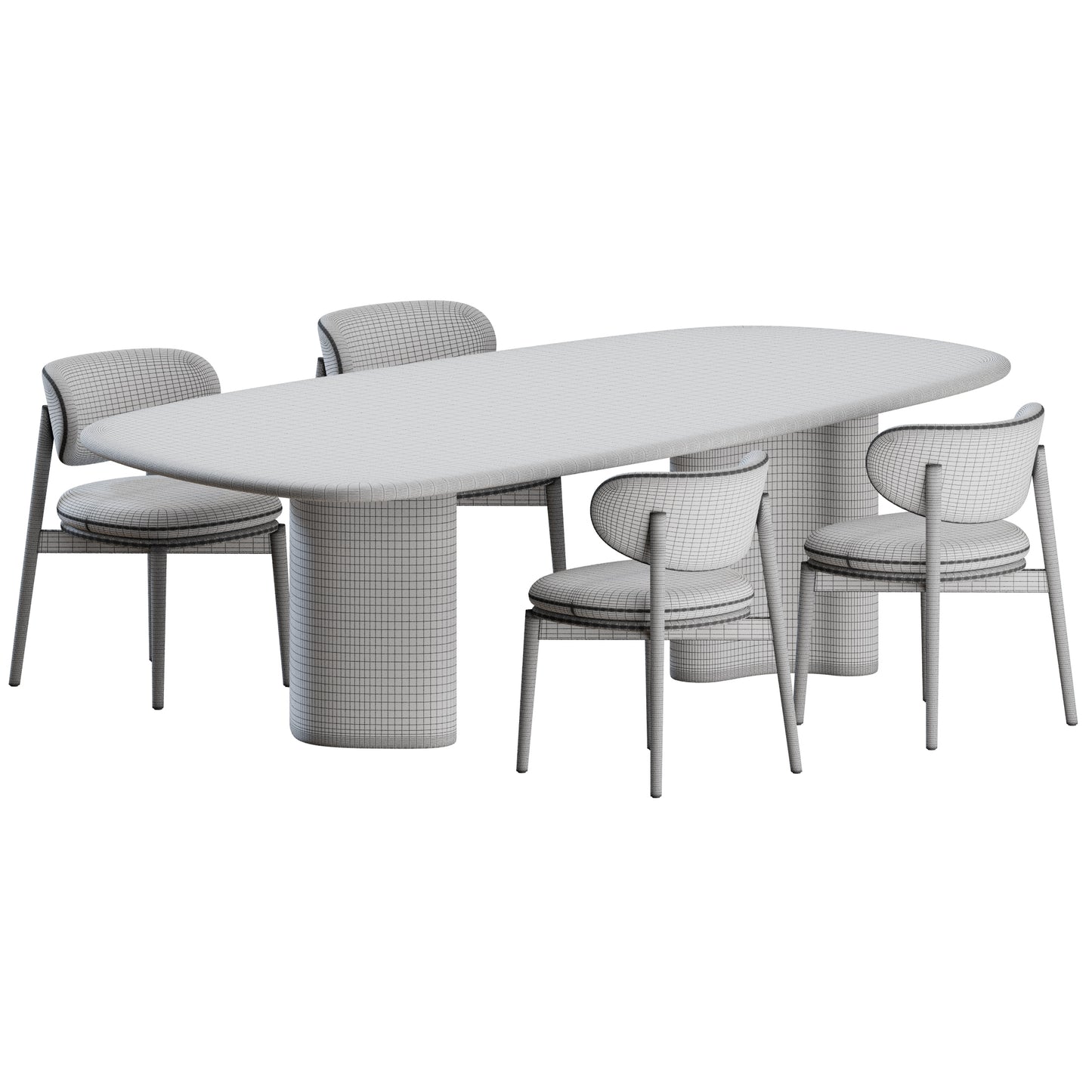 Harvey Chair Elodie Table by Domkapa 3D Model