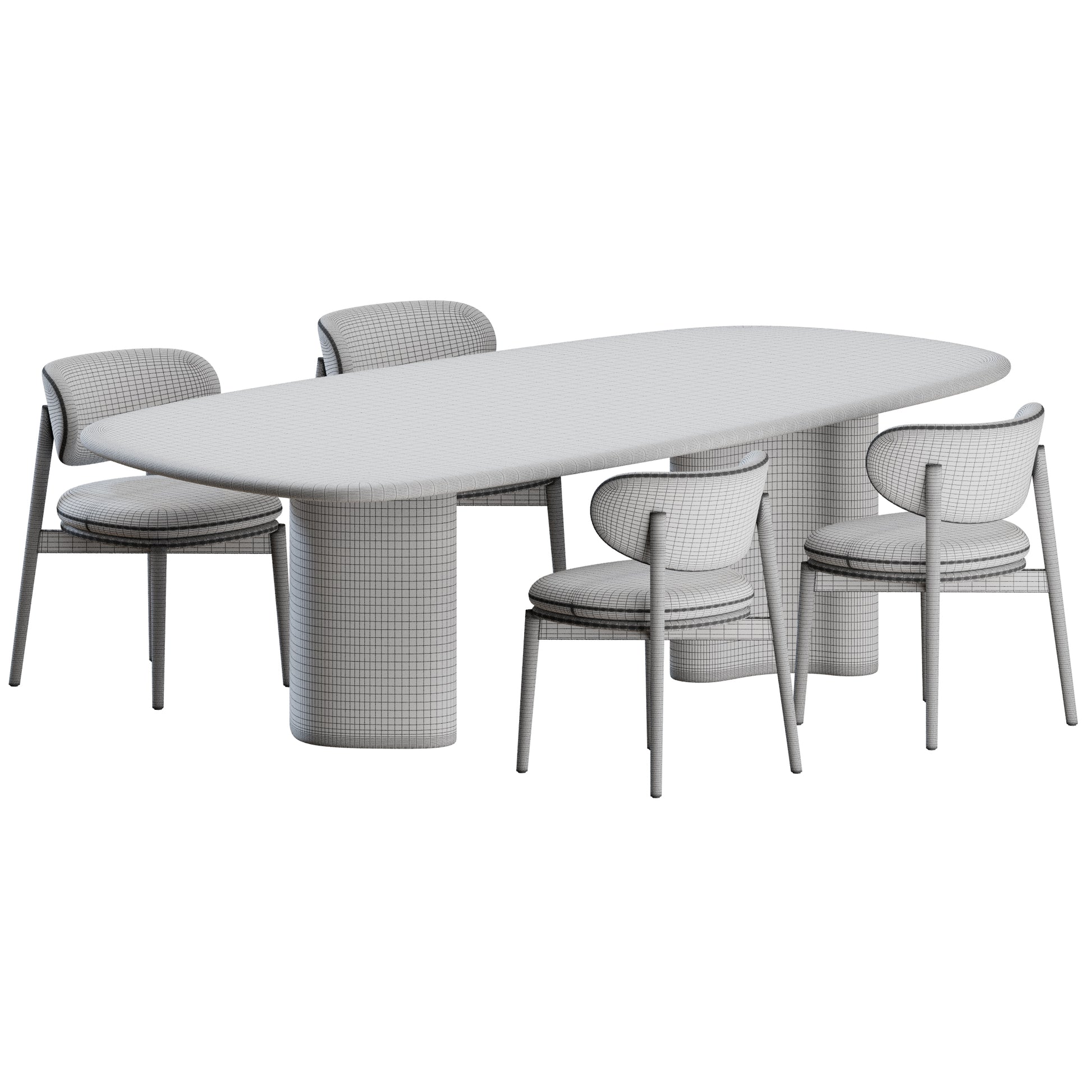 Harvey Chair Elodie Table by Domkapa 3D Model