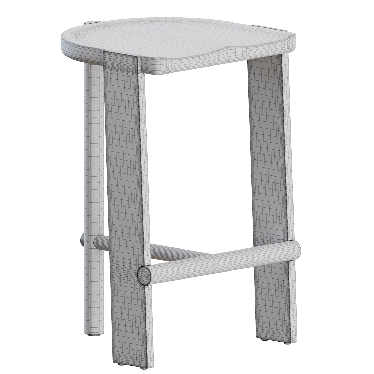 Hinterland Bar Stool by Daniel Boddam 3D Model