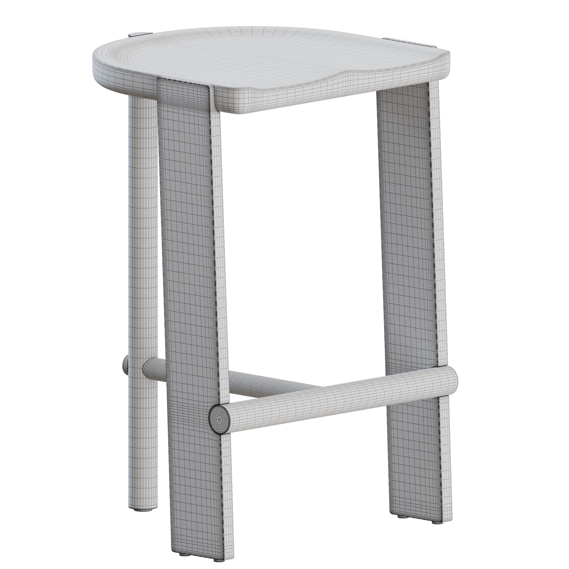 Hinterland Bar Stool by Daniel Boddam 3D Model