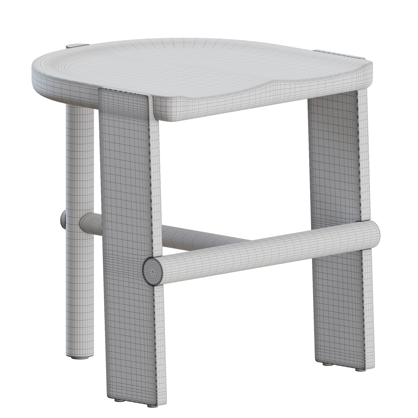 Hinterland Low Stool by Daniel Boddam 3D Model