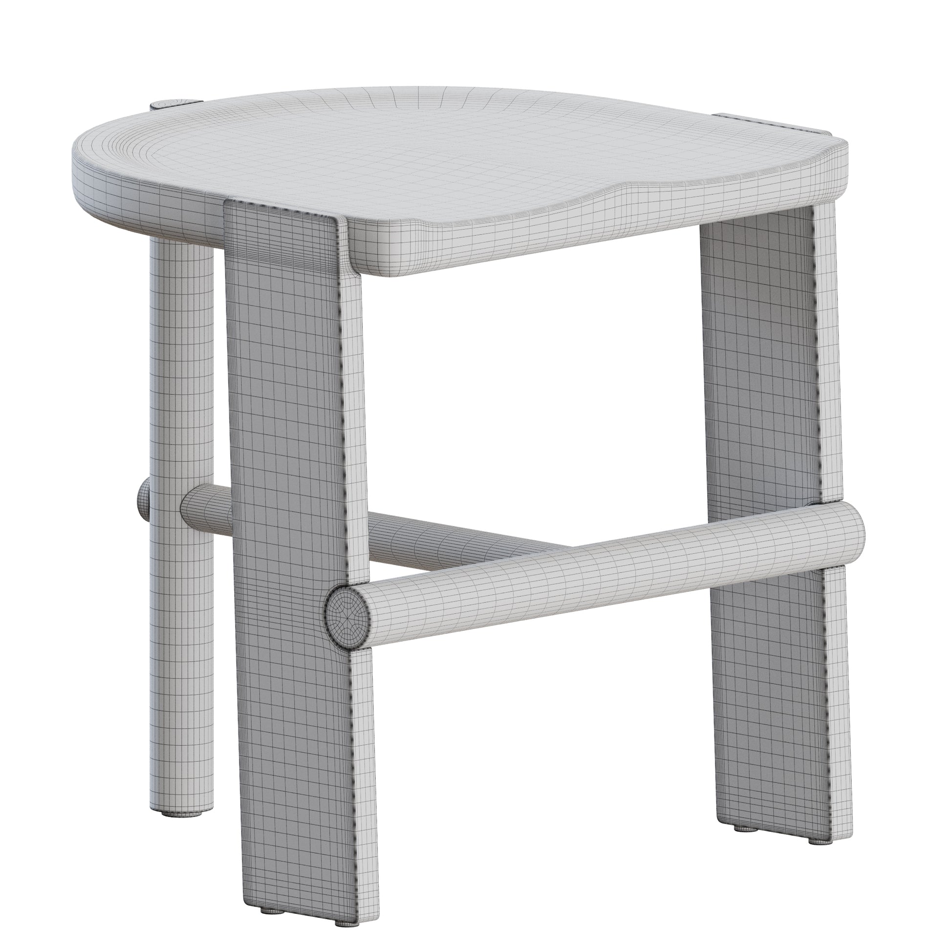 Hinterland Low Stool by Daniel Boddam 3D Model