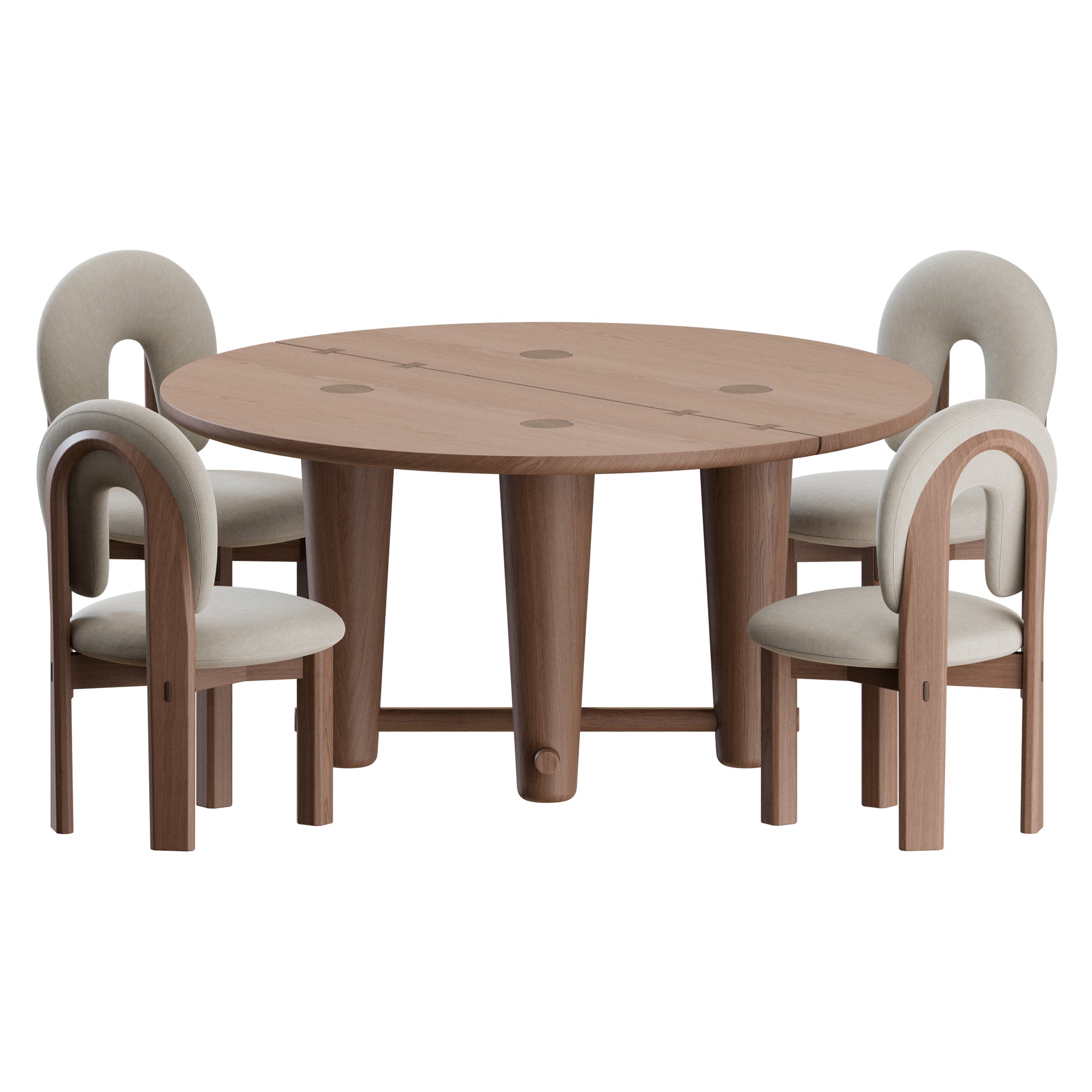 Ithea Chair Rhye Round Table by Orior 3D Model