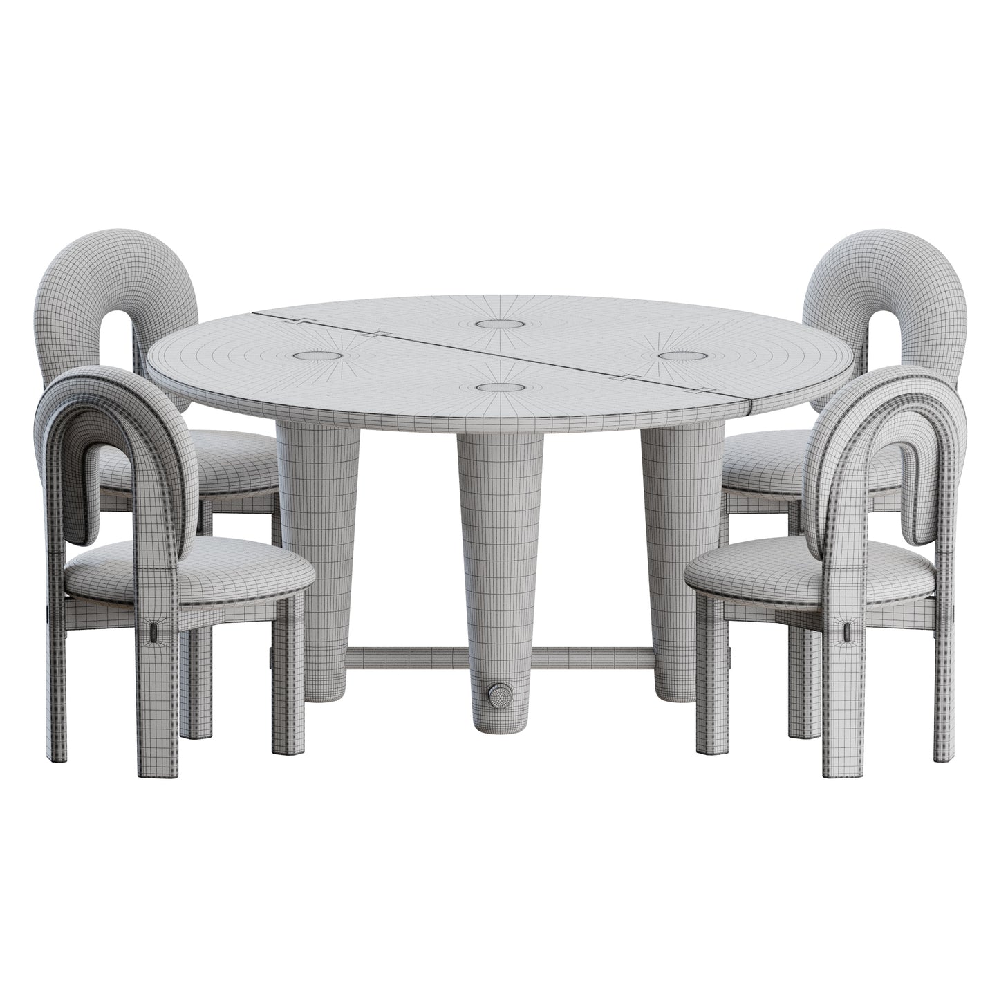 Ithea Chair Rhye Round Table by Orior 3D Model