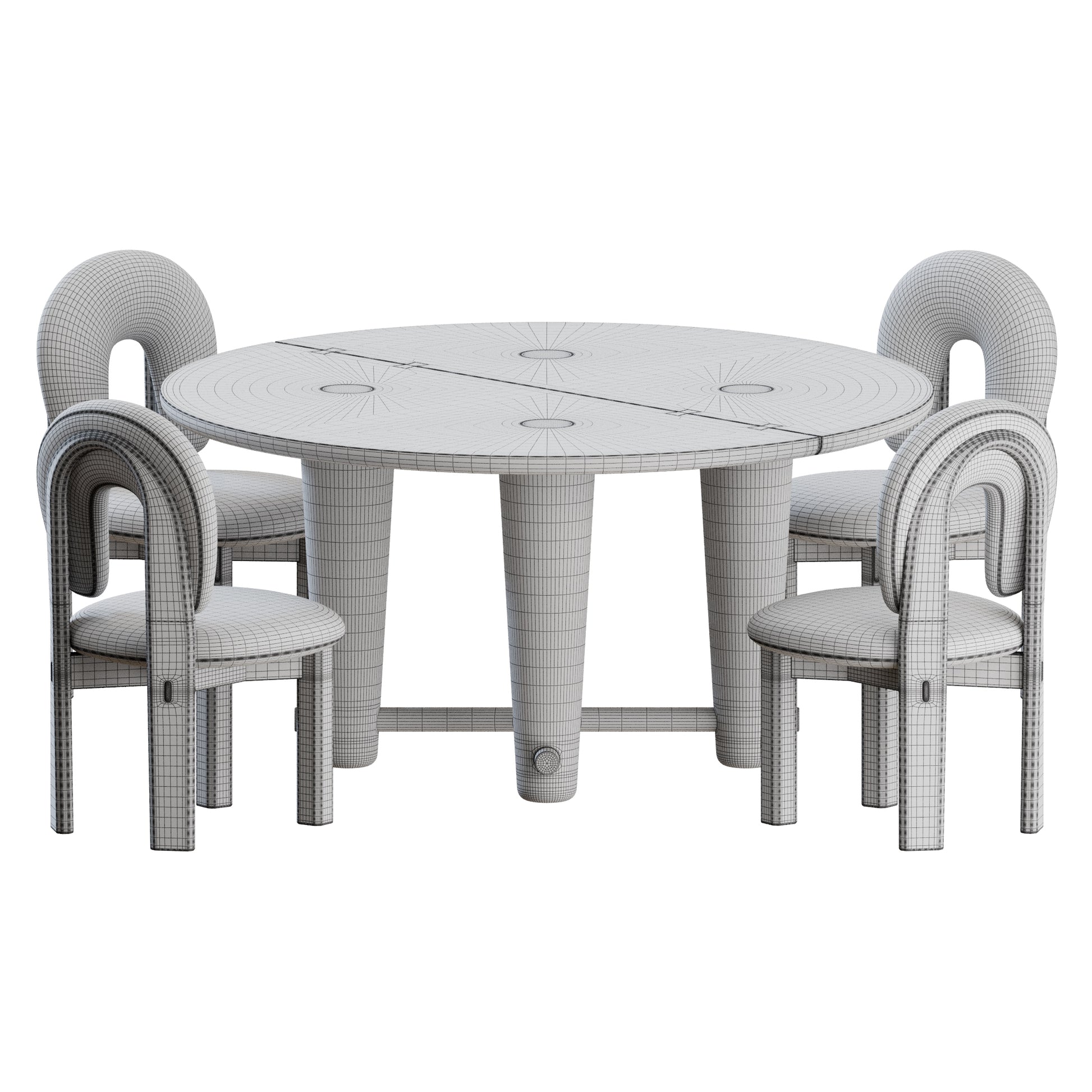 Ithea Chair Rhye Round Table by Orior 3D Model