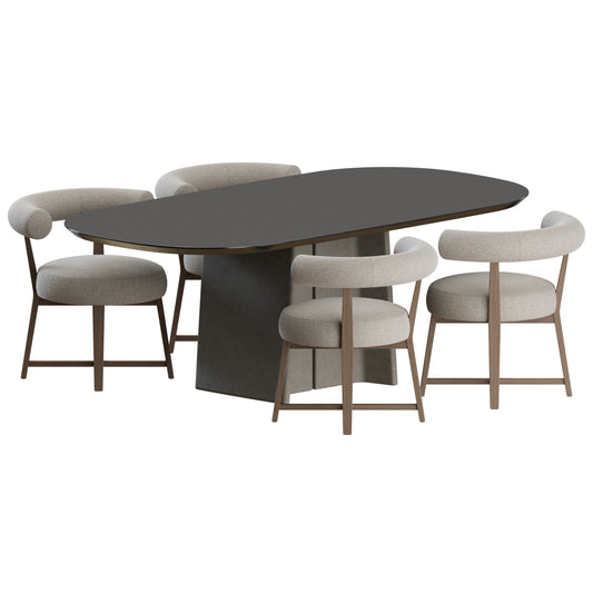 Justine Chair Tara Table by Flexform 3D Model