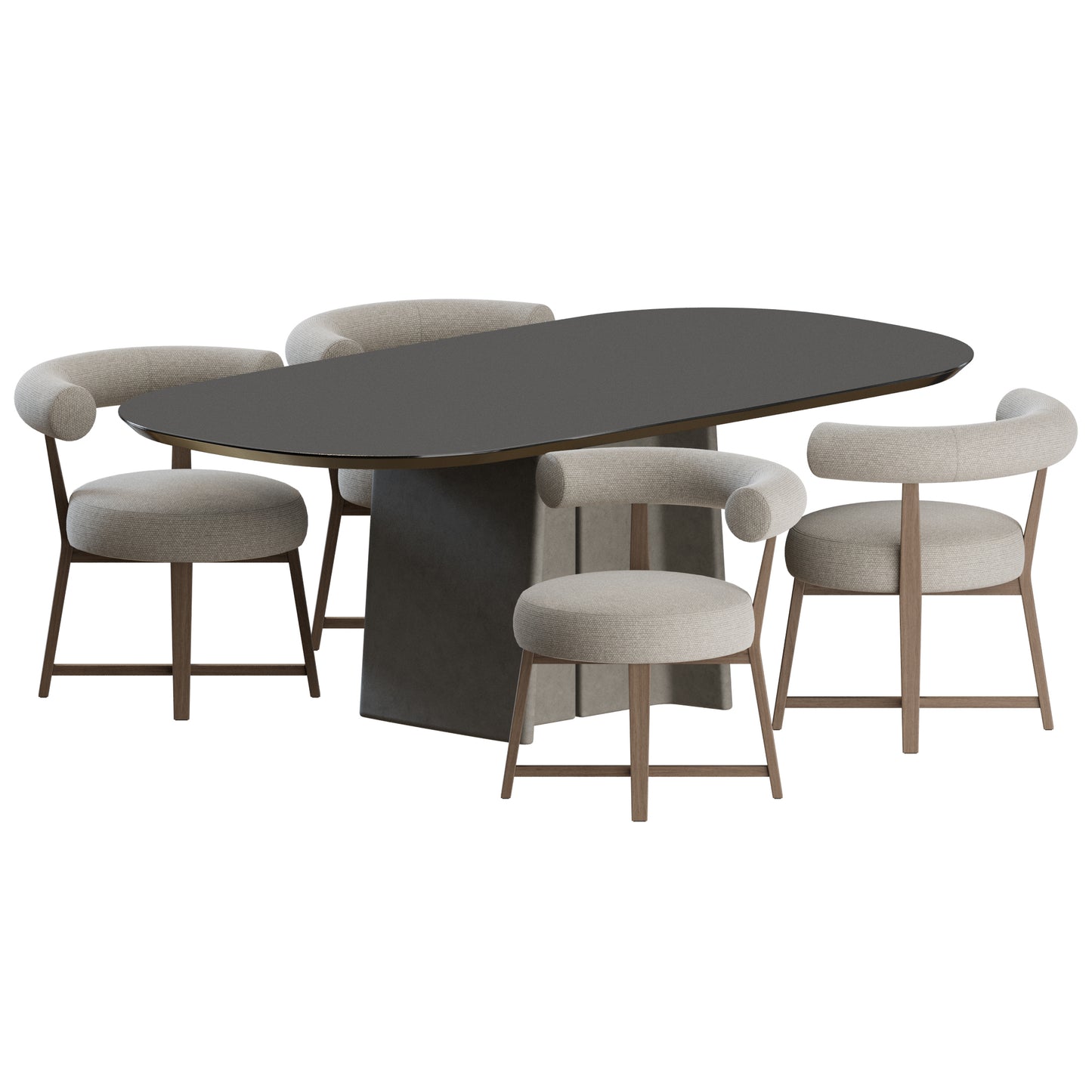 Justine Chair Tara Table by Flexform 3D Model