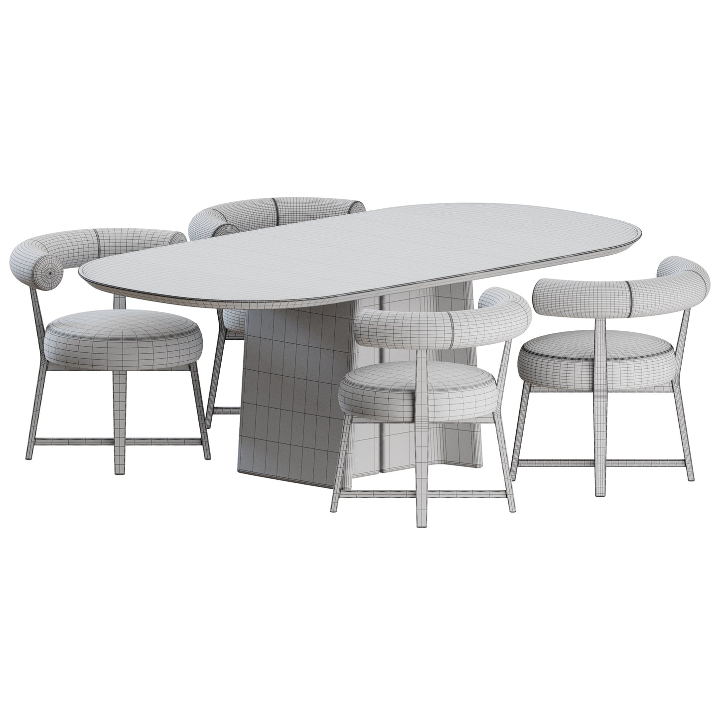 Justine Chair Tara Table by Flexform 3D Model