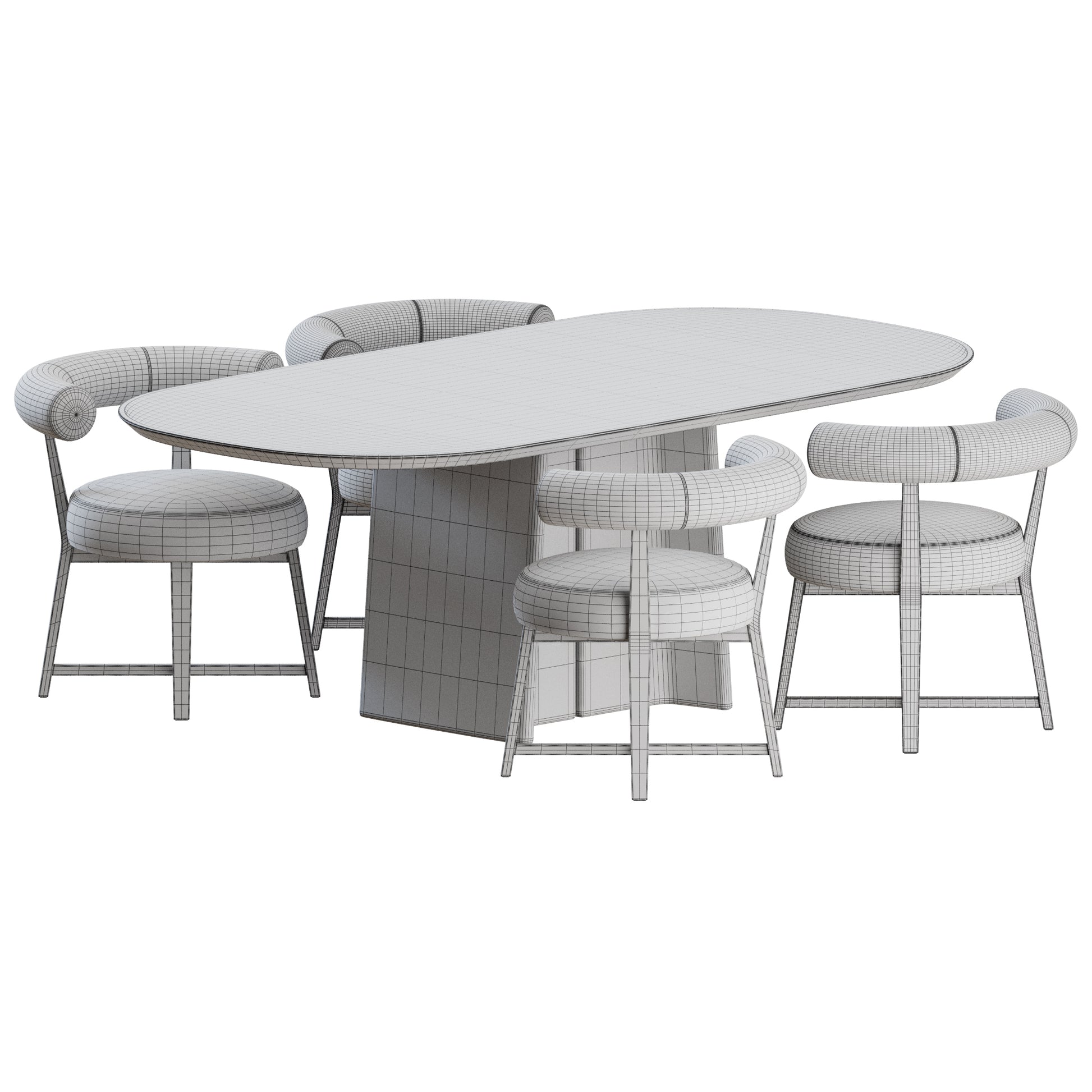 Justine Chair Tara Table by Flexform 3D Model
