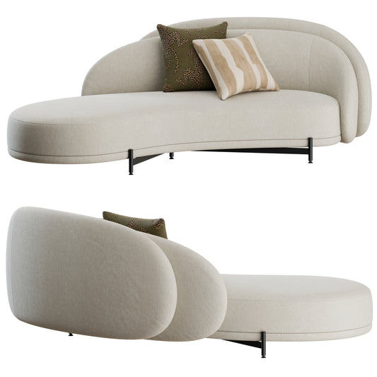 Layered Back Curved Sofa by Good Colony 3D Model