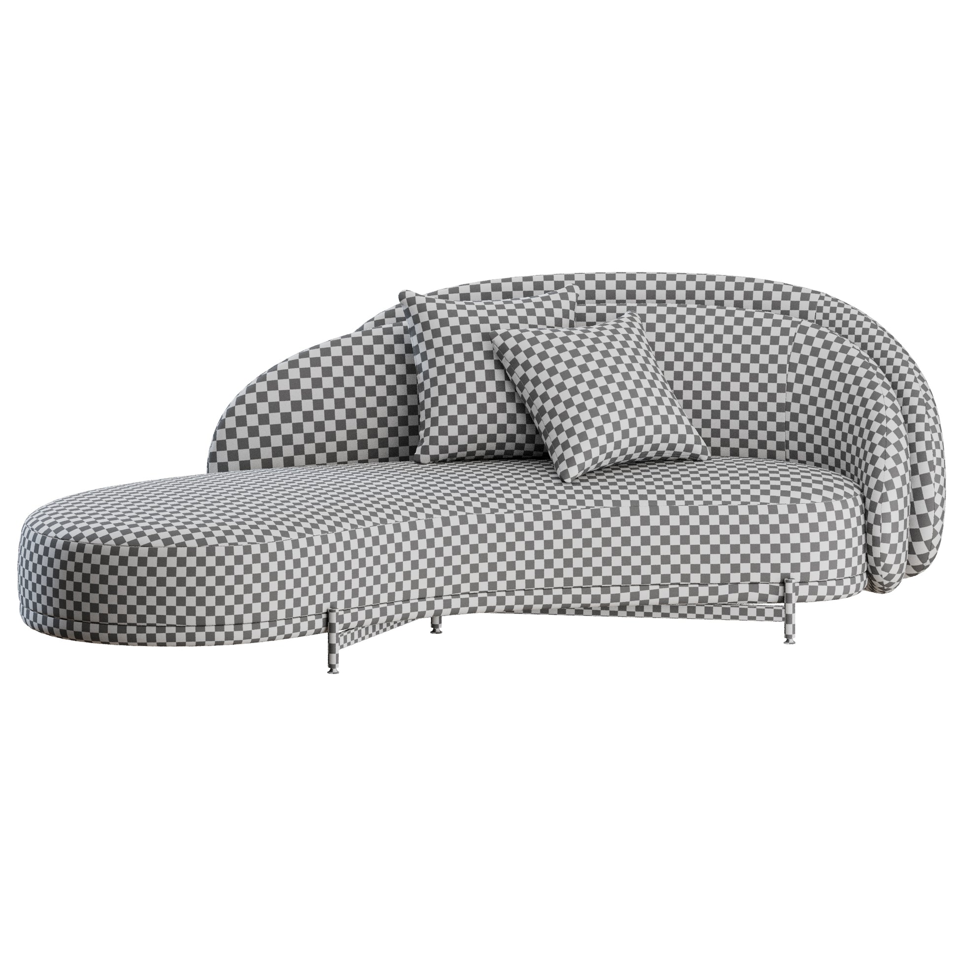 Layered Back Curved Sofa by Good Colony 3D Model