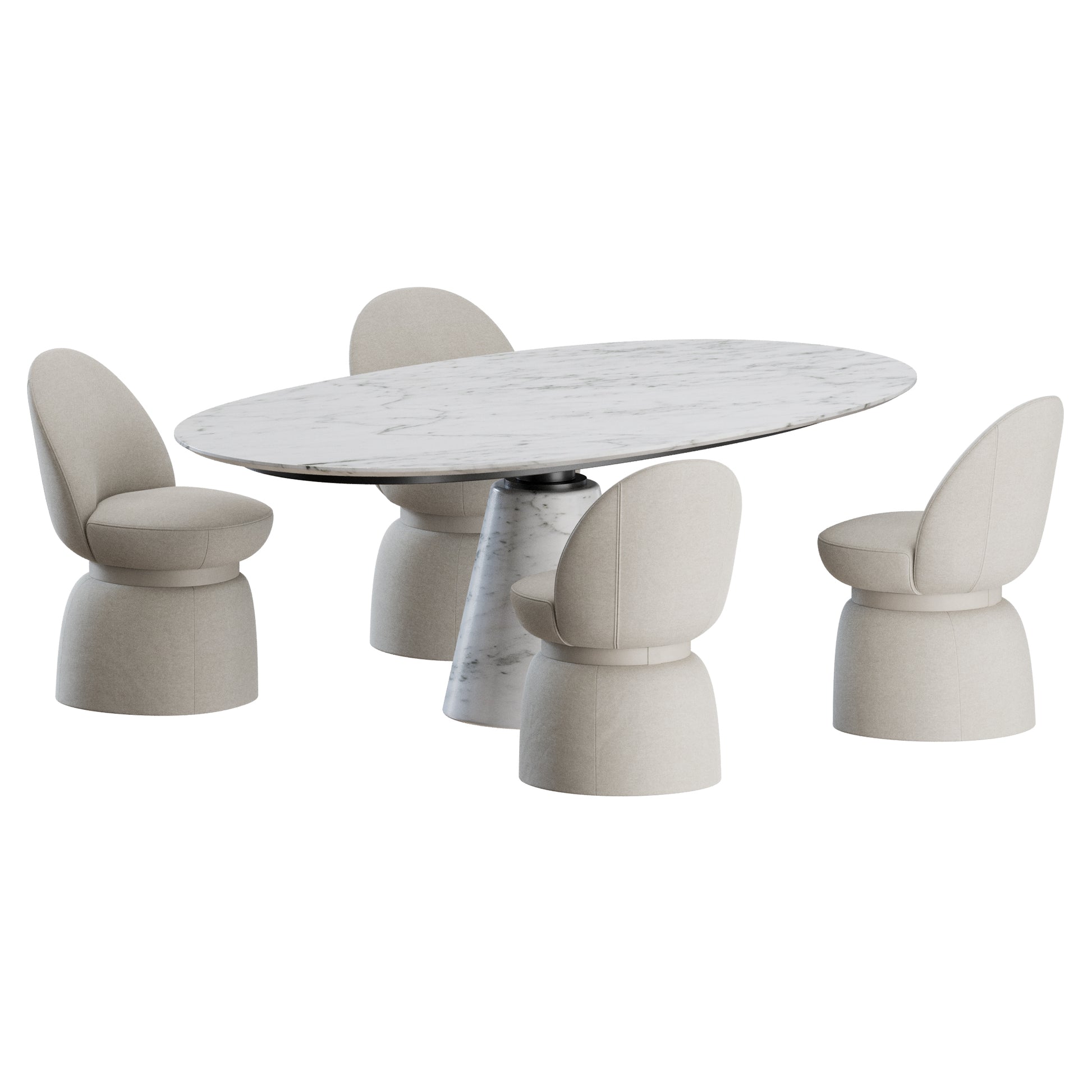 Lepli Chair Mesa Table by Poltrona Frau 3D Model