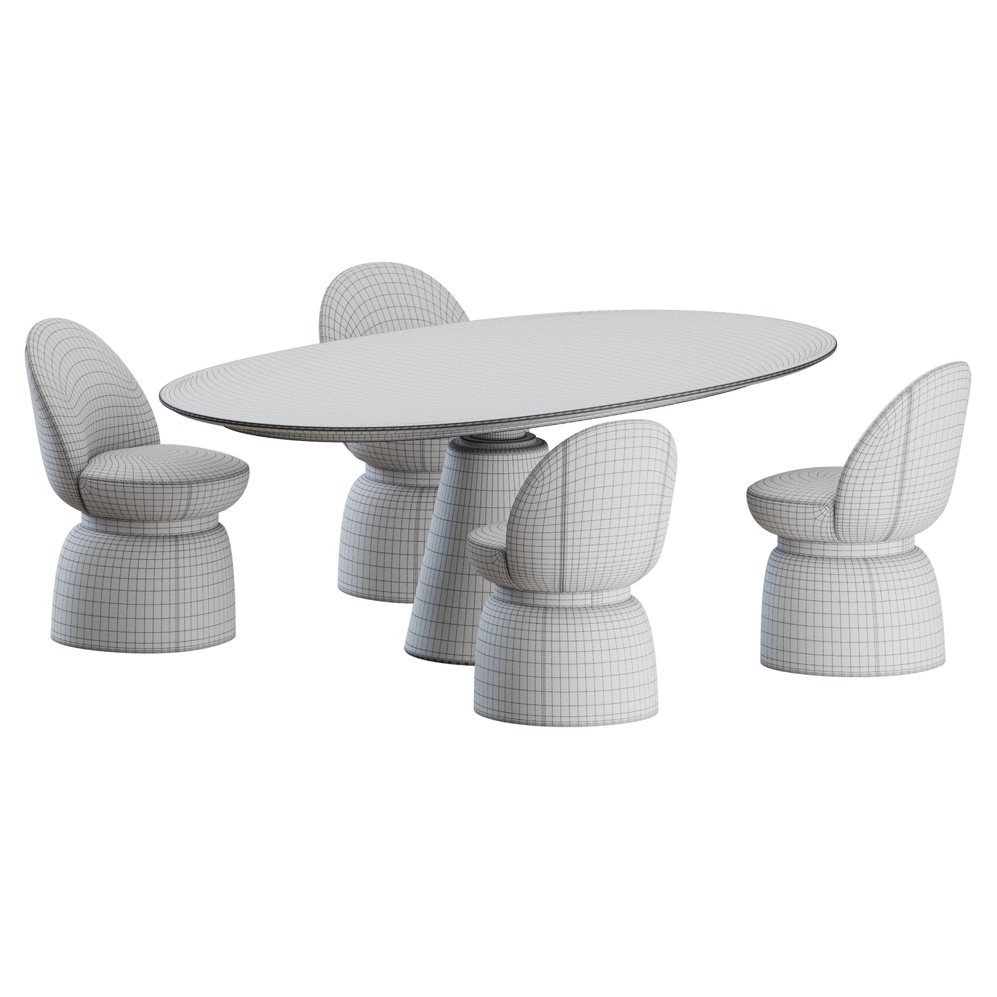 Lepli Chair Mesa Table by Poltrona Frau 3D Model