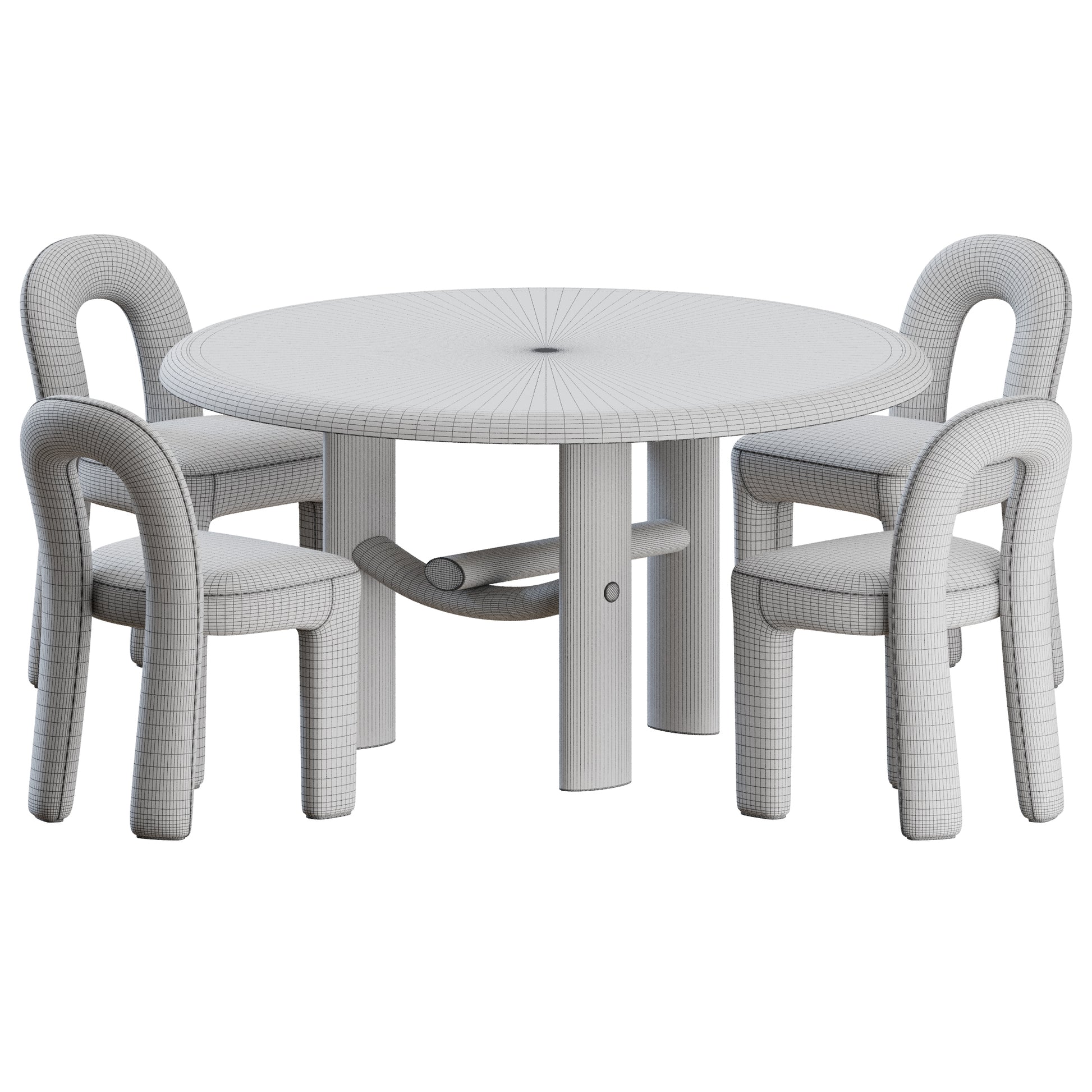 Litho Chair Milo Table by Pierre Frey 3D Model