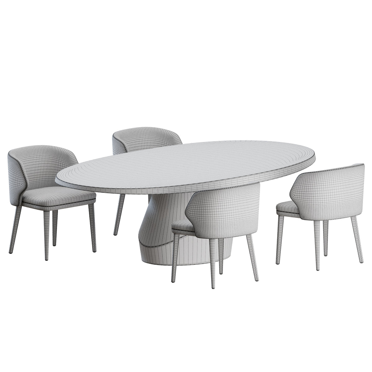 Lum Chair Yab Table by Collection Particuliere 3D Model