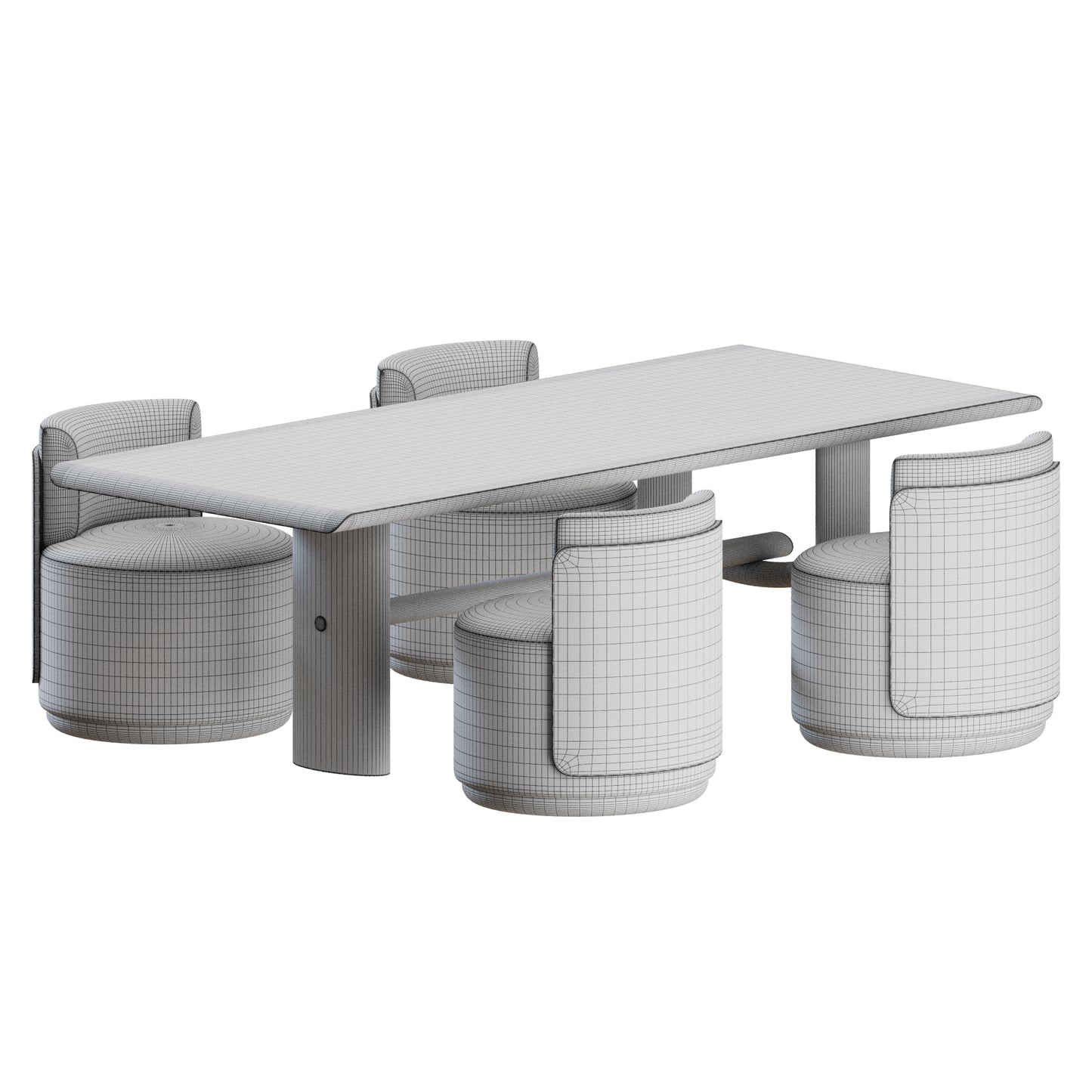 Marta Chair Milo Table by Pierre Frey 3D Model